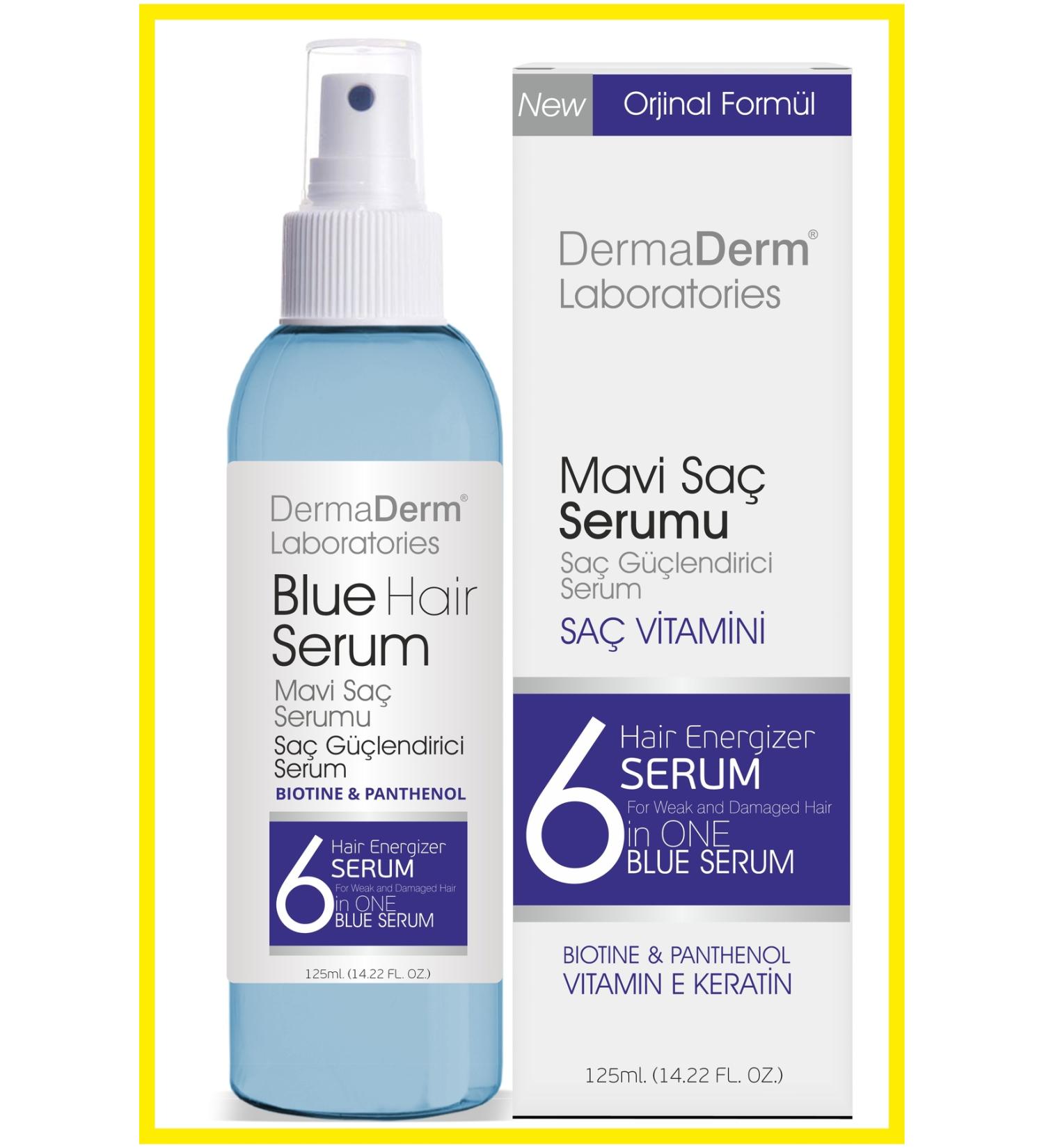 DermaDerm Anti-Hair Loss Blue Serum Containing Biotin and Panthenol 125Ml. - Buy Online on GoSupps.com