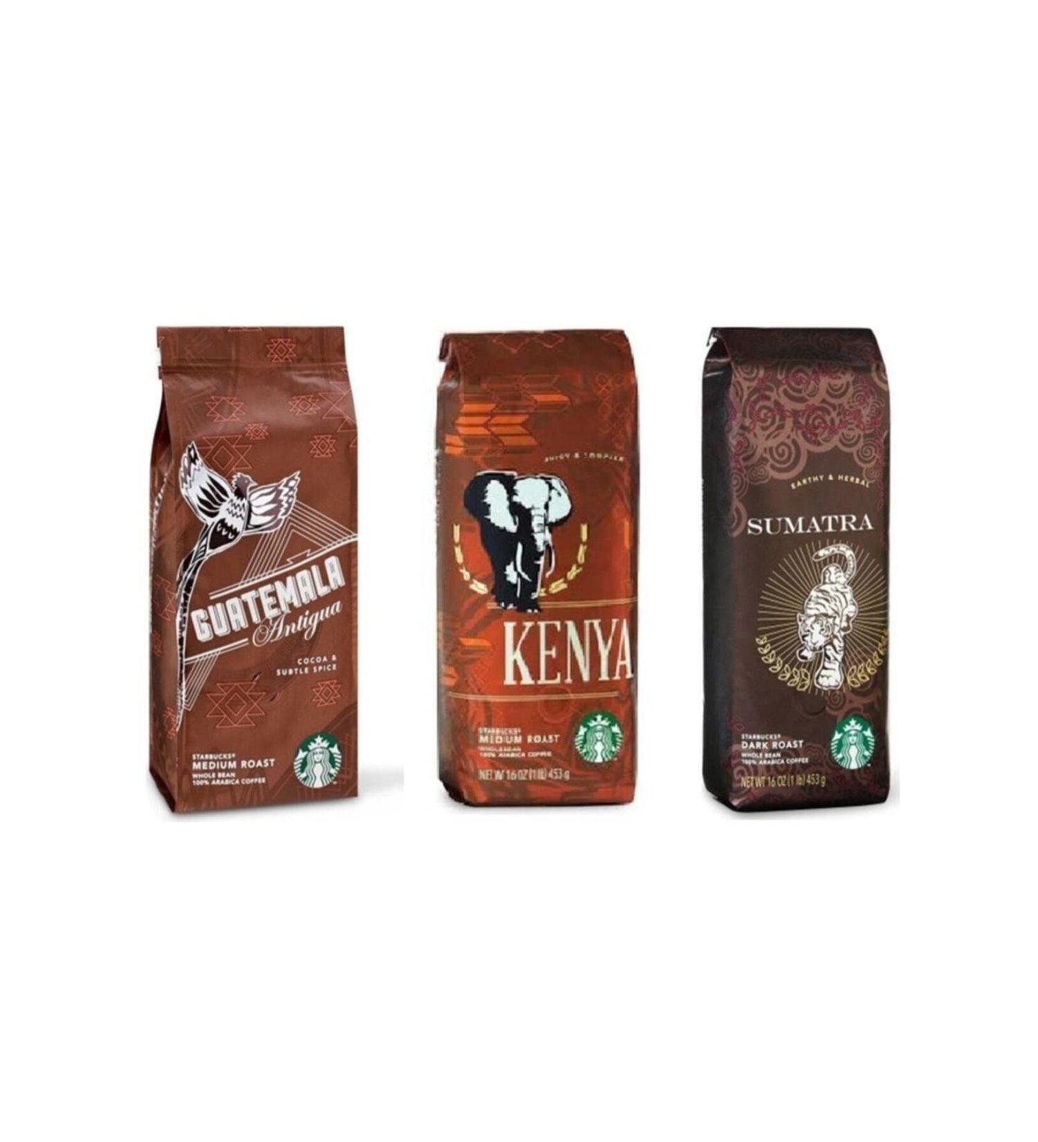 Starbucks Guatemala Kenya Sumatra Filter Coffee 3x250 gr 3 Packs Ground for French Press