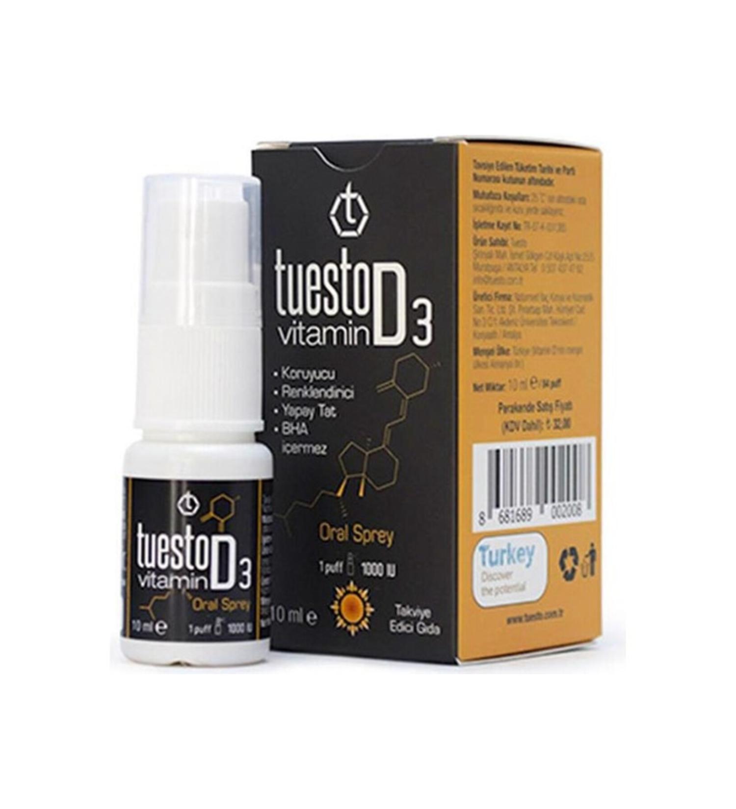Tuesto Testo Adult D3 Vitamin Spray 10 ml