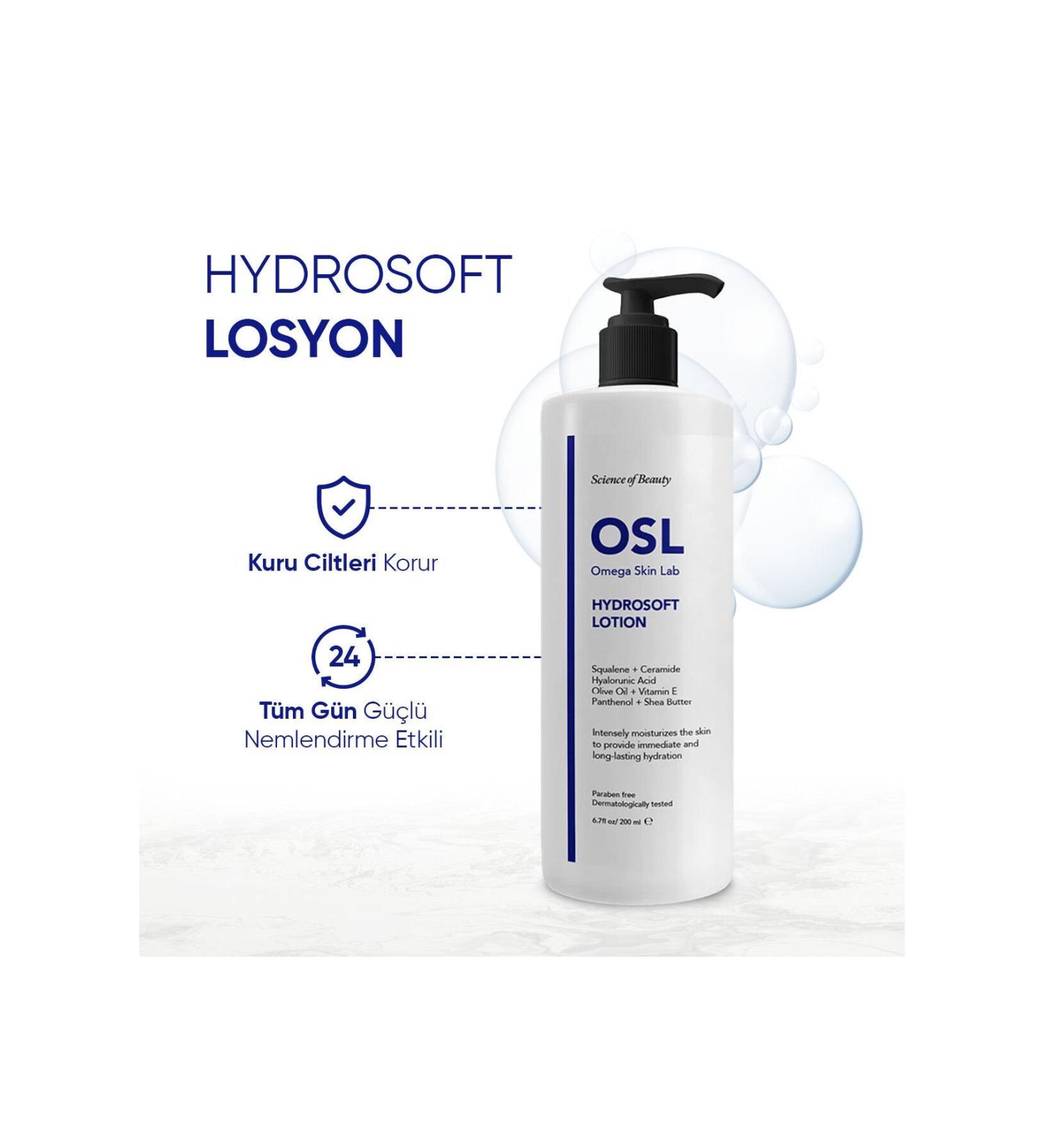 OSL Omega Skin Lab Hydrosoft Lotion 200ml (MOISTURIZING FACE AND BODY LOTION) - Buy Online on GoSupps.com