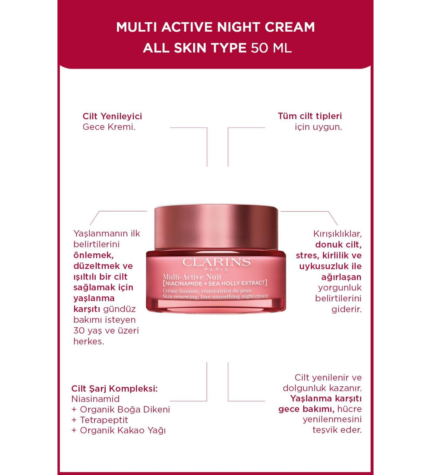Clarins MULT ACTIVE NIGHT CREAM 50ML FOR ALL SK N TYPES DEMBA5125