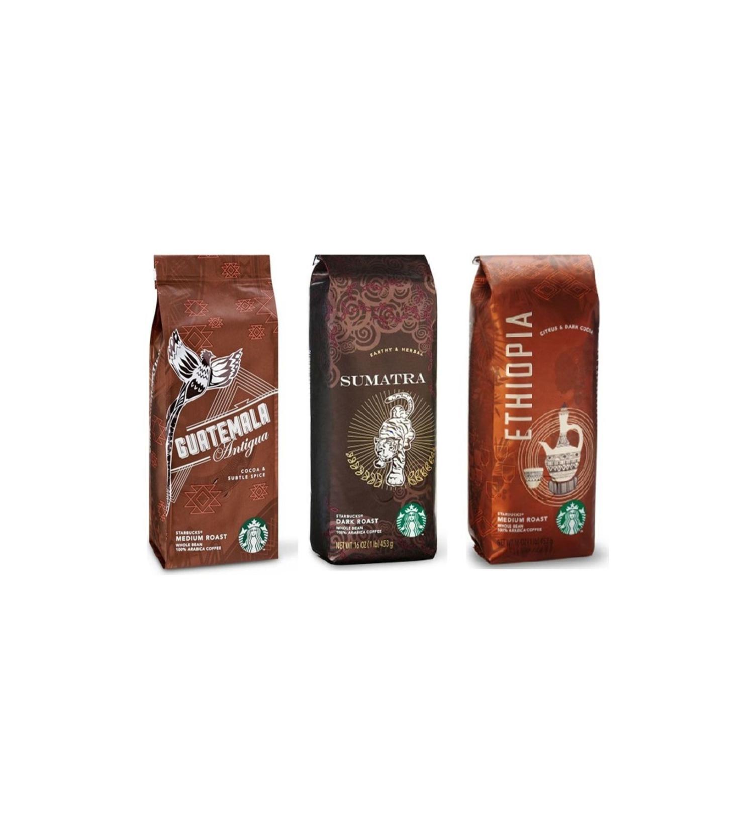 Starbucks Guatemala Ethiopia Sumatra Filter Coffee 3x250 gr 3 Pack Beans