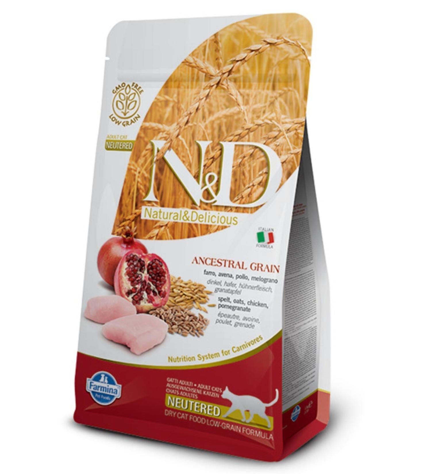 N & D Nd Low Grain Chicken Pomegranate Sterilized Cat Food 1.5 Kg