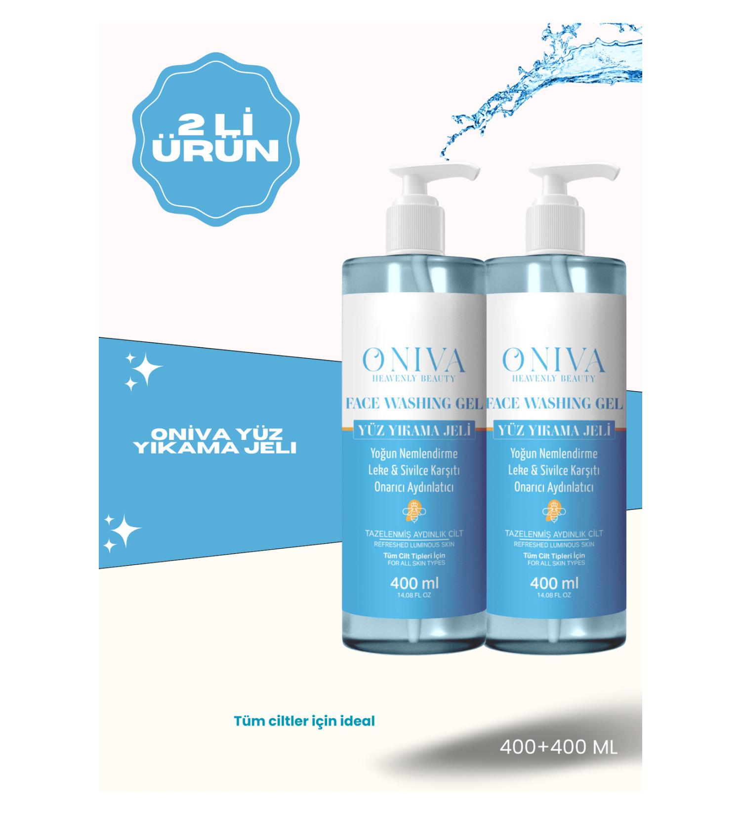 oniva 2-Pack Intensive Moisturizing Anti-Blemish & Acne Repairing and Brightening Face Wash Gel 400 ml. - Buy Online on GoSupps.com