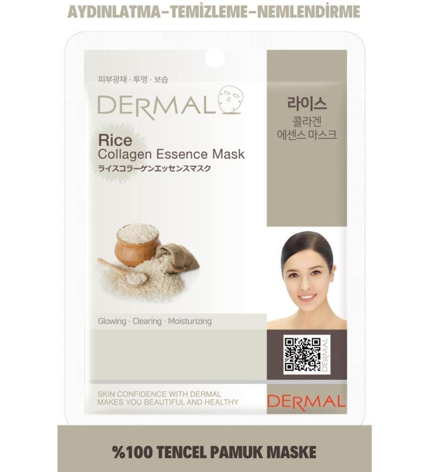 Dermal Purifying Moisturizing and Tone Equalizing Rice Extract Collagen Mask 23 Gr - Buy Online on GoSupps.com
