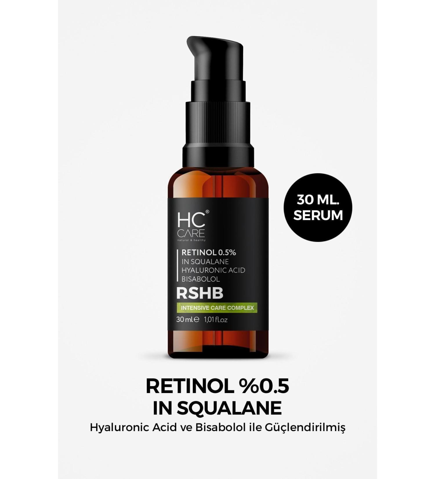 HC Care Retinol %0.5 In Squalane Anti-Wrinkle and Anti-Aging Skin Care Serum 30 Ml.