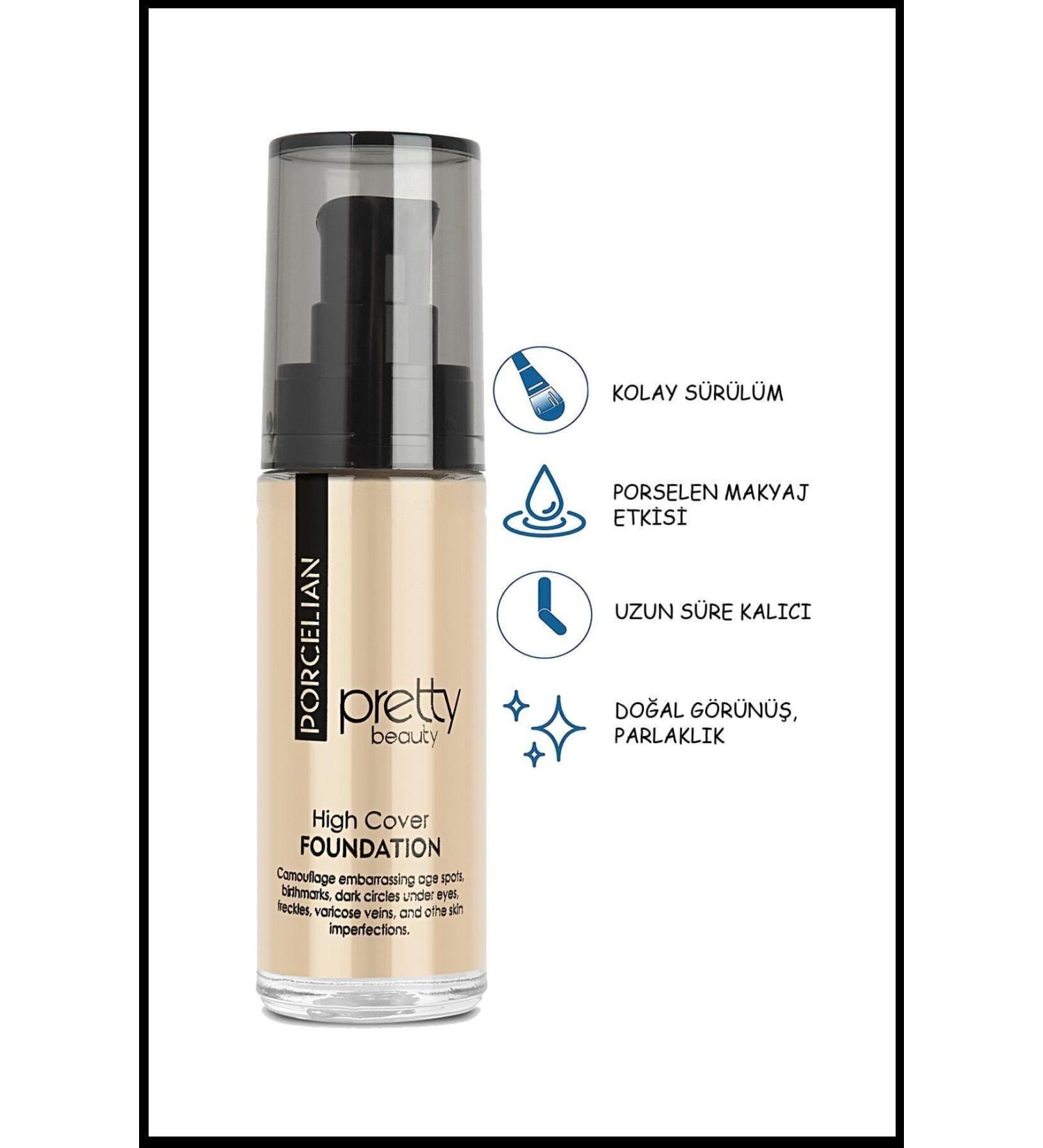 Pretty Beauty High Cover High Coverage Effect Porcelain Foundation No:1 - Buy Online on GoSupps.com