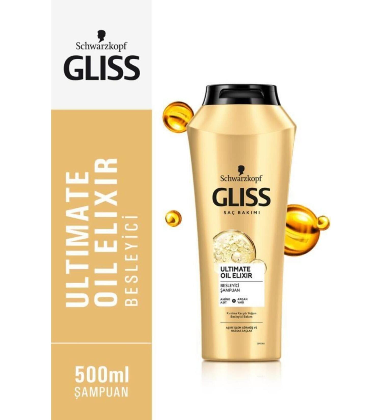 Gliss Ultimate Oil Elixir Nourishing Shampoo - With Amino Acids and Argan Oil 500 ml