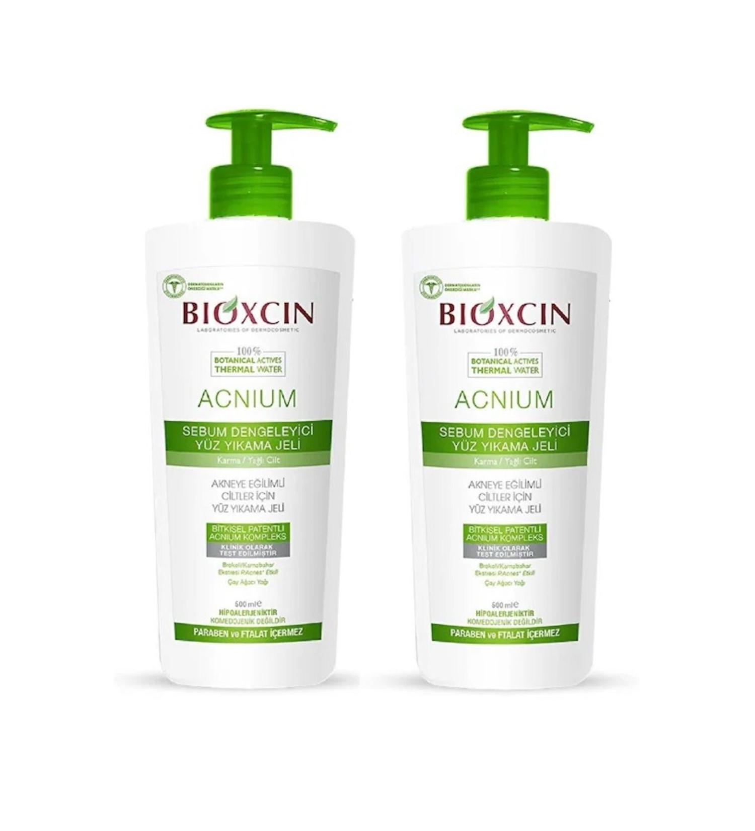Bioxcin Acnium Sebum Balancing Face Wash Gel 2 x 500 ML - Buy Online on GoSupps.com