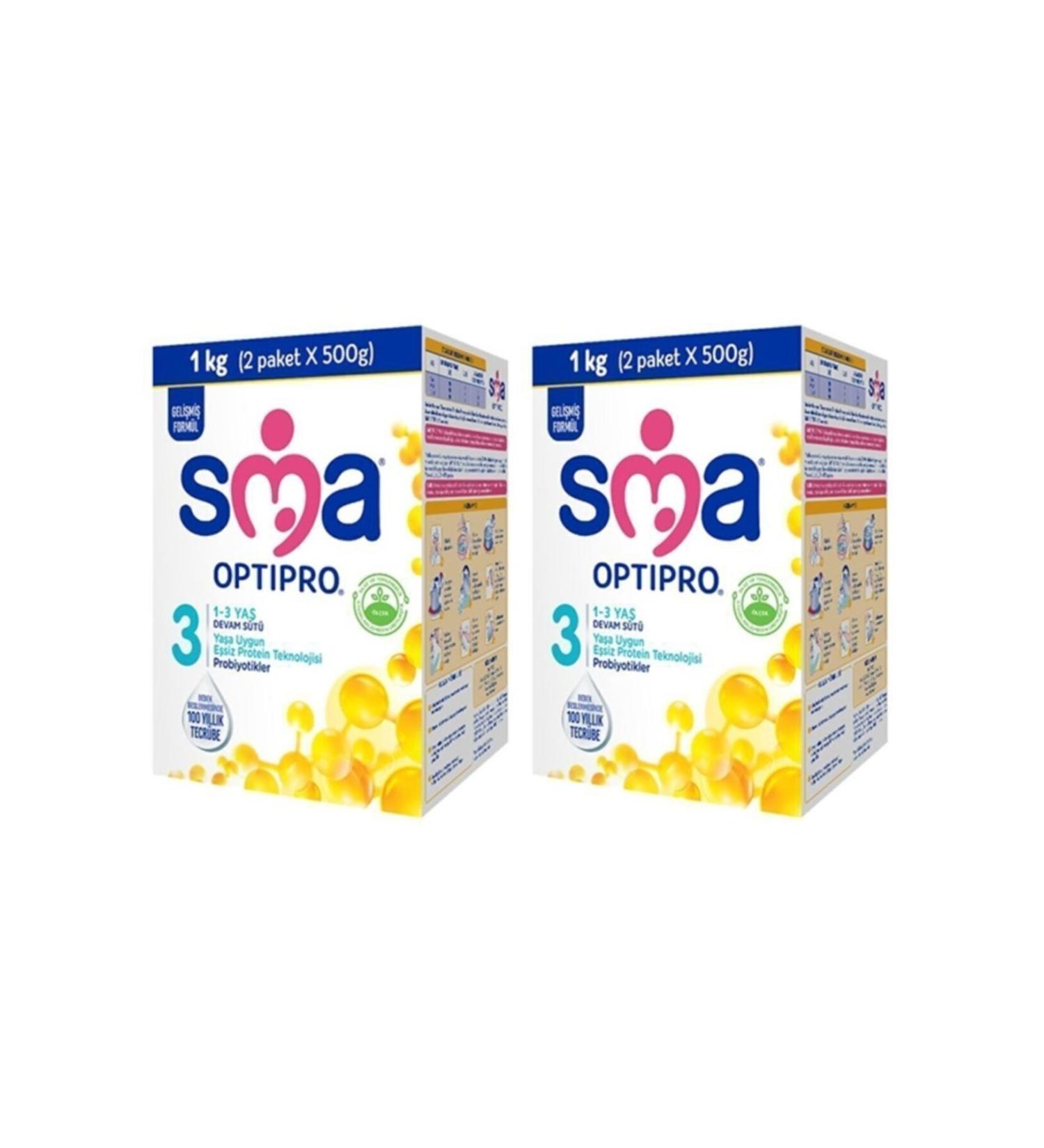 SMA Optipro Probiotic 3 1- 3 Years Follow-On Milk 1000 Gr X 2 Pieces