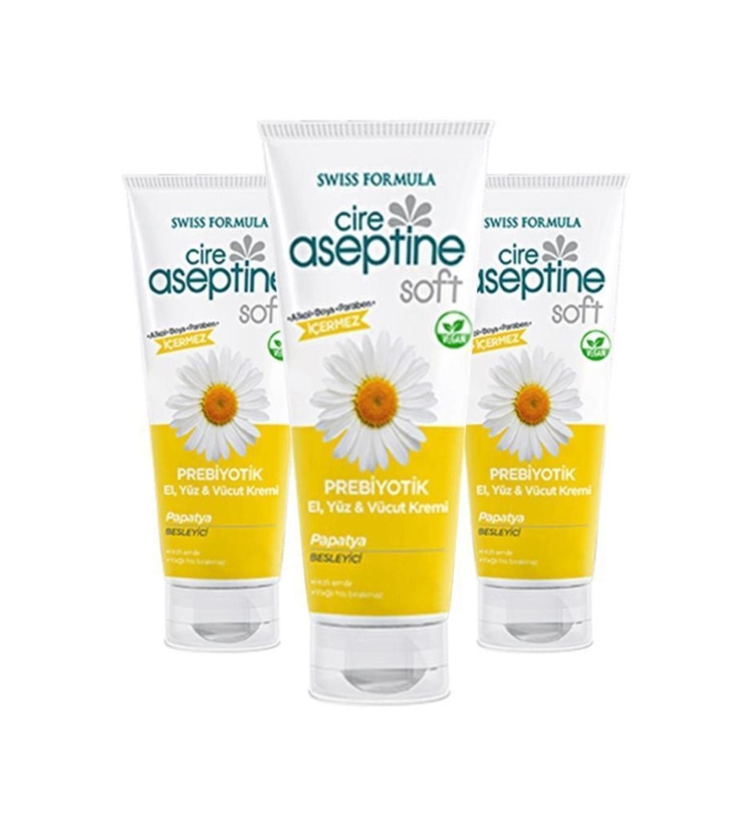Cire Aseptine Cire Aceptine Soft Prebiotic Hand Face Body Cream Chamomile 75 ml X3