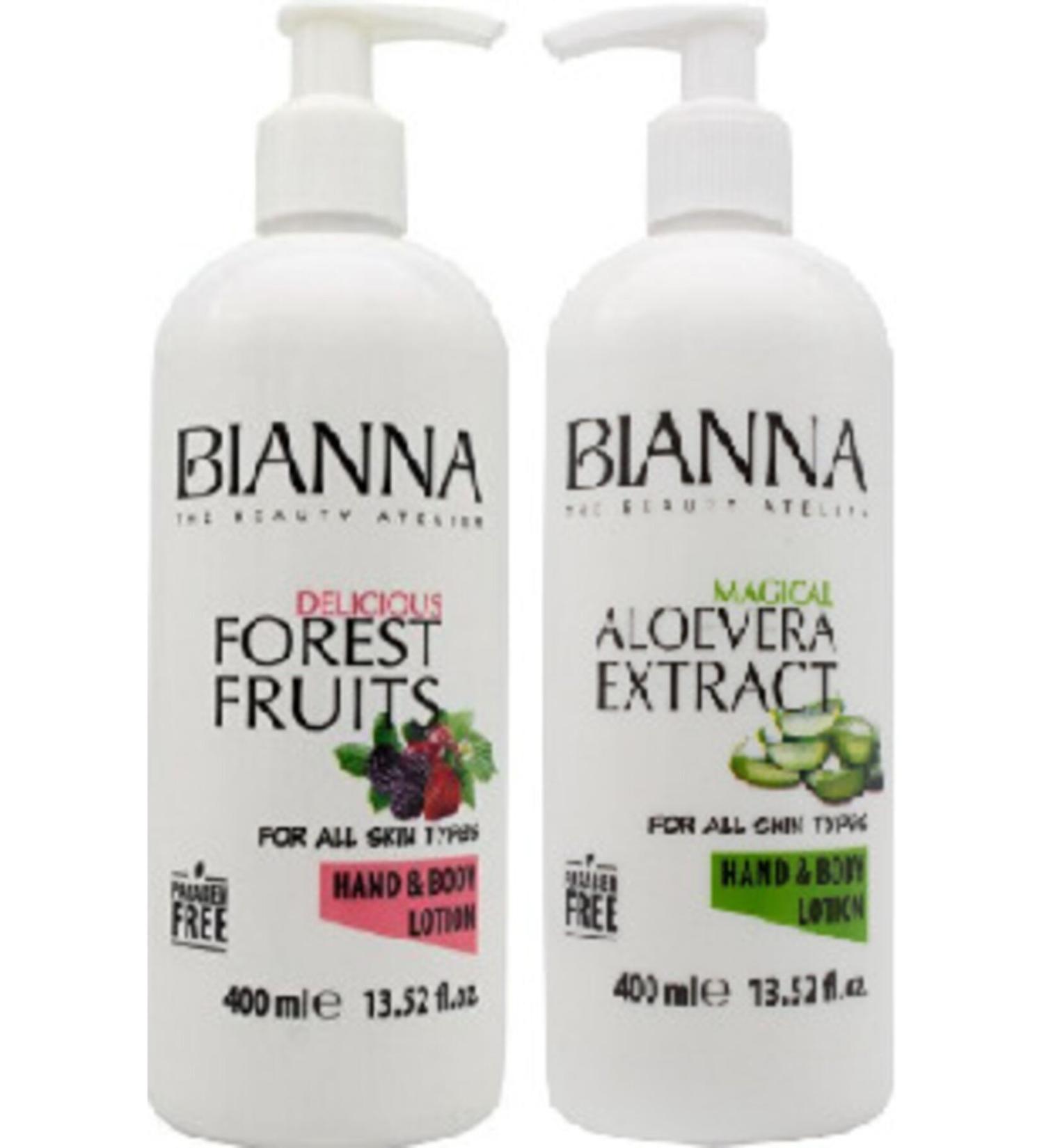 Bianna Hand and Body Lotions 400 Ml (2) (Forest Fruits and Aloe Vera Extract)