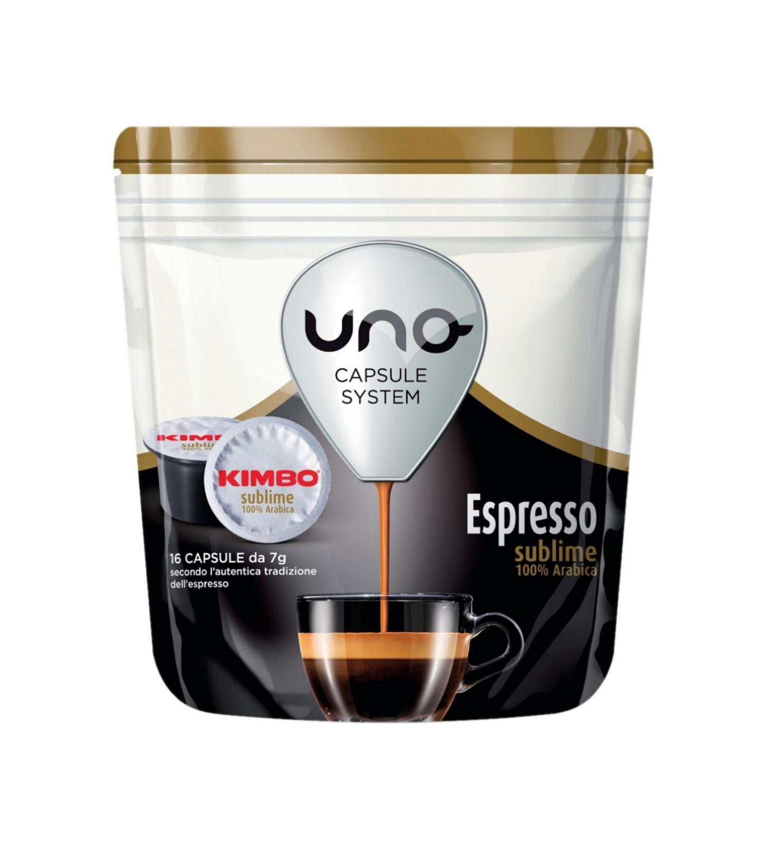 Kimbo Espresso Sublime 100% Arabica Uno Compatible Capsule Coffee (Box of 16)