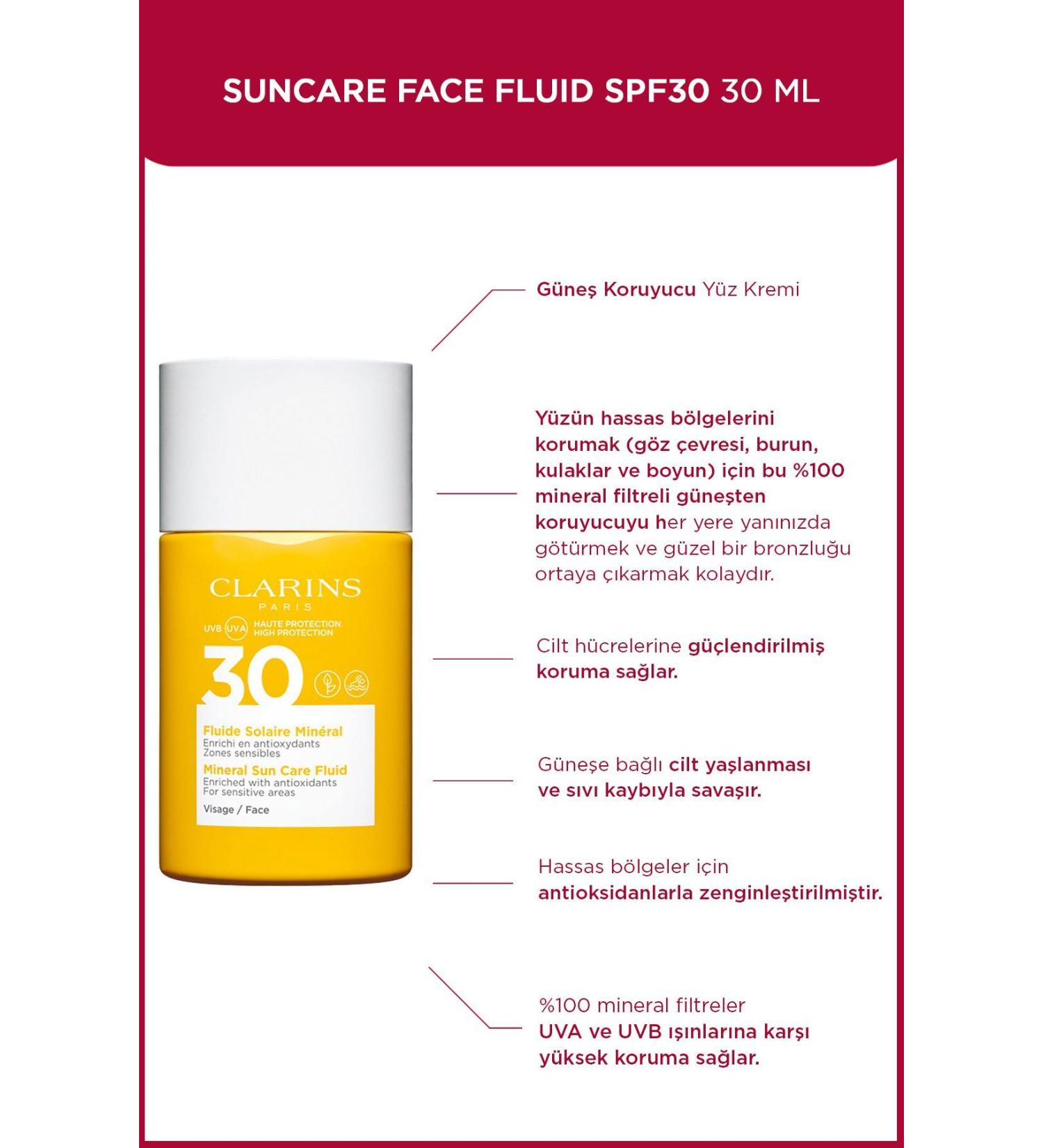 Clarins Sun Care Fluid SPF30 Sunscreen Face Cream 30 ml