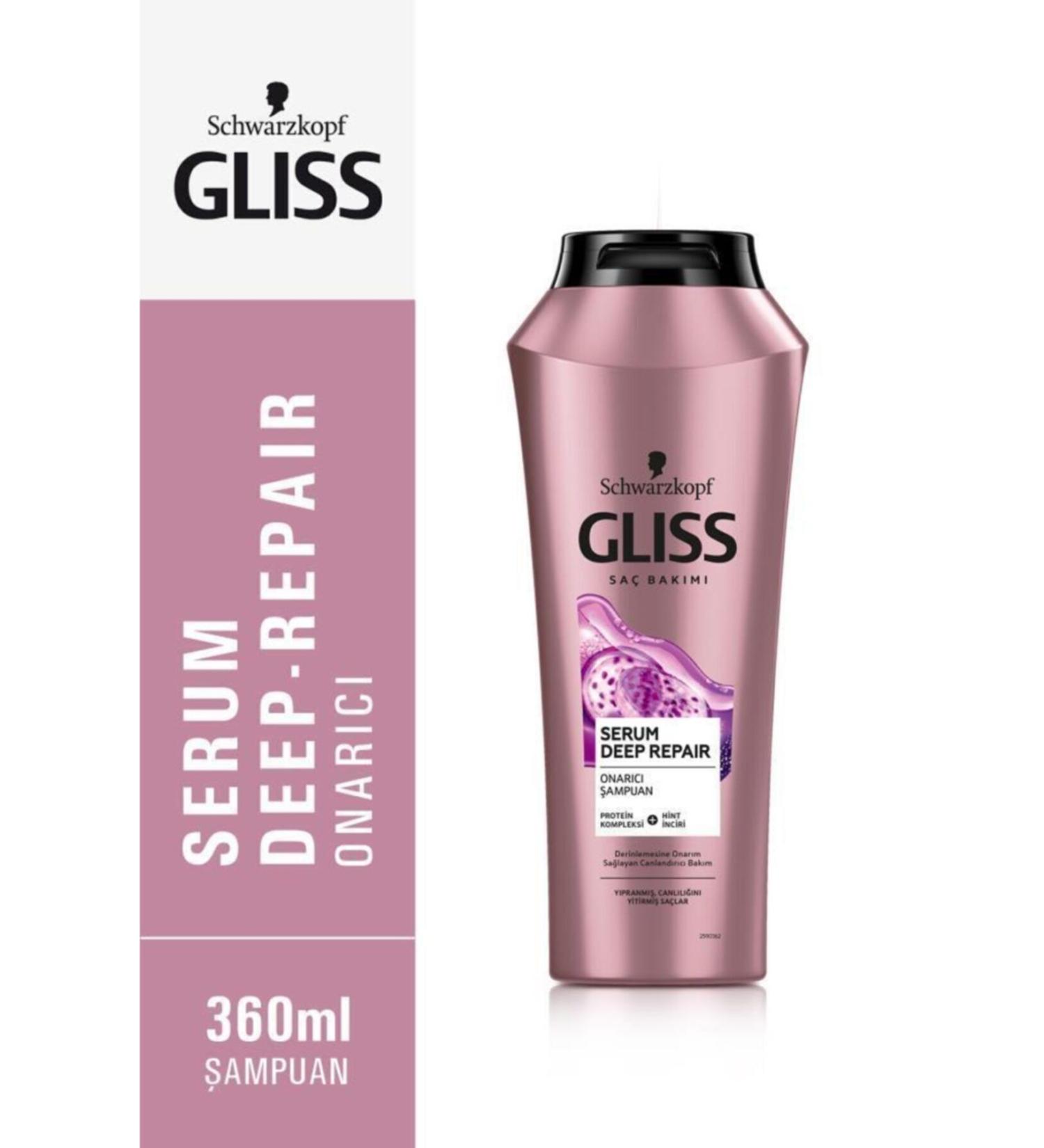 Gliss Serum Deep Repair Repairing Shampoo - With Protein Complex and Indian Fig 360 ml - Buy Online on GoSupps.com