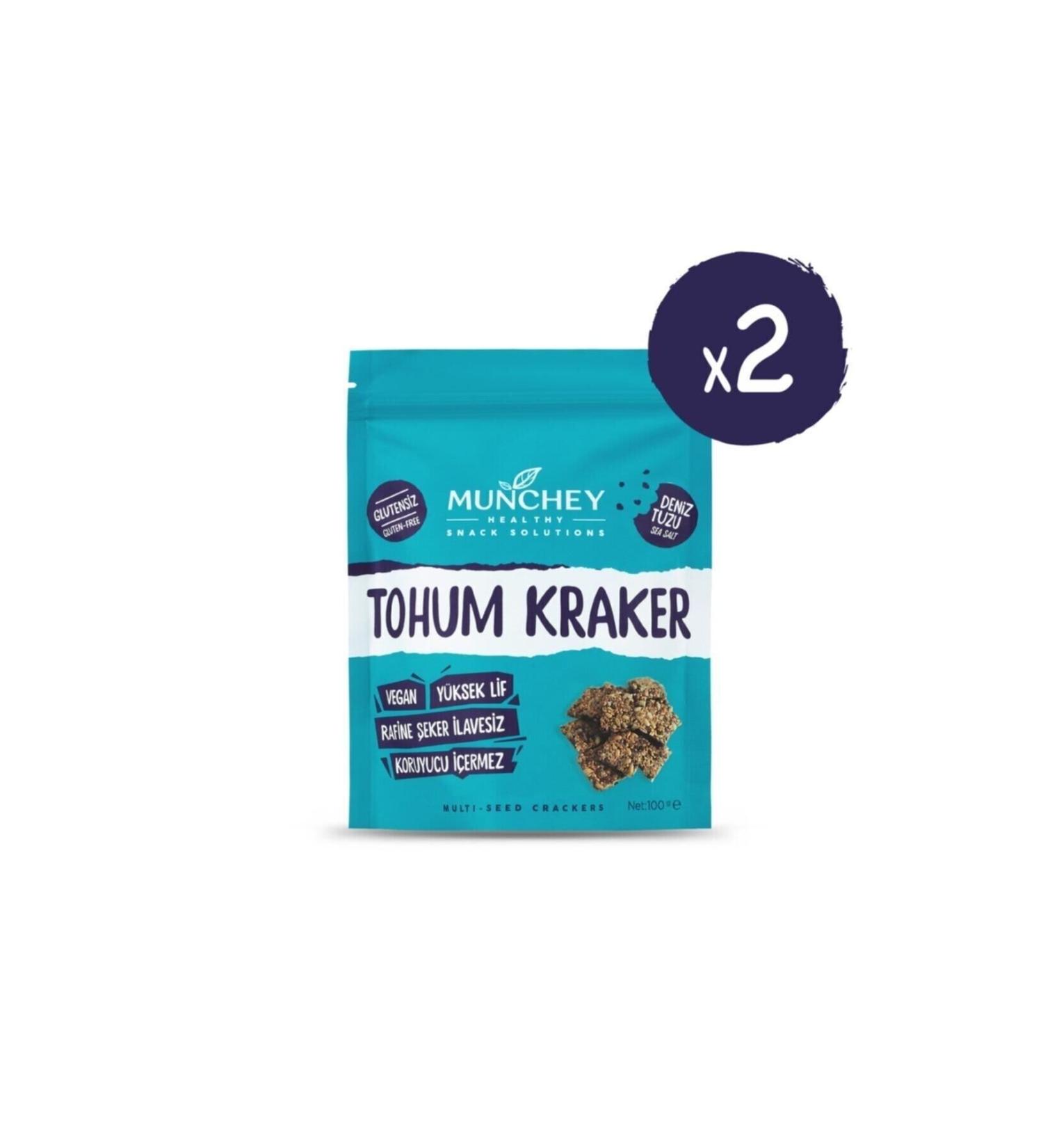 MUNCHEY 2-Pack Large Sea Salt Seed Crackers (200 GR) - Gluten Free - Buy Online on GoSupps.com