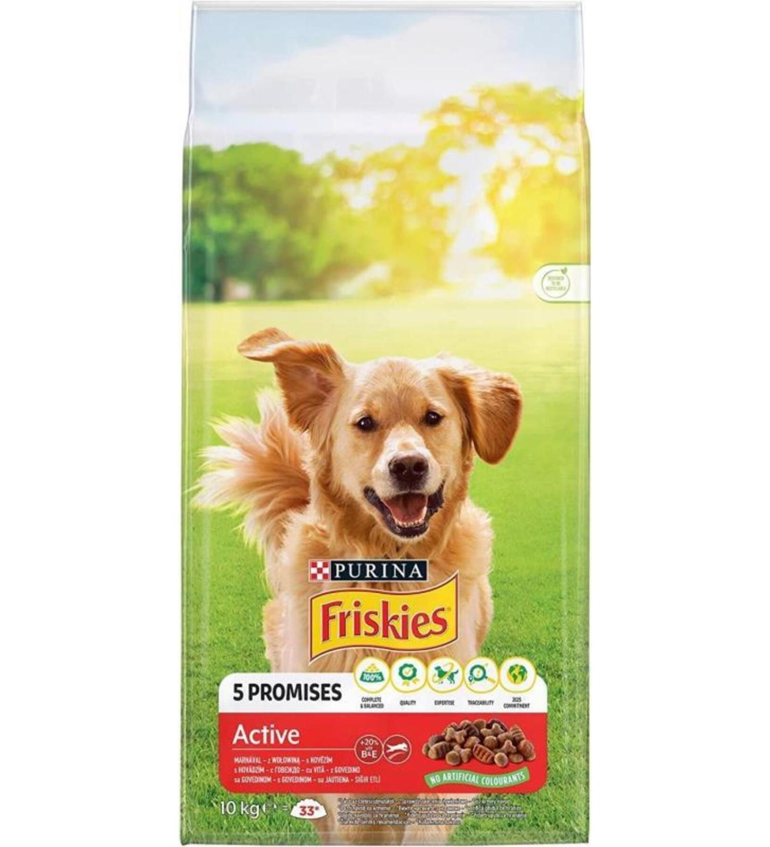 Friskies Active Steak Adult Dog Food 10 Kg - Buy Online on GoSupps.com