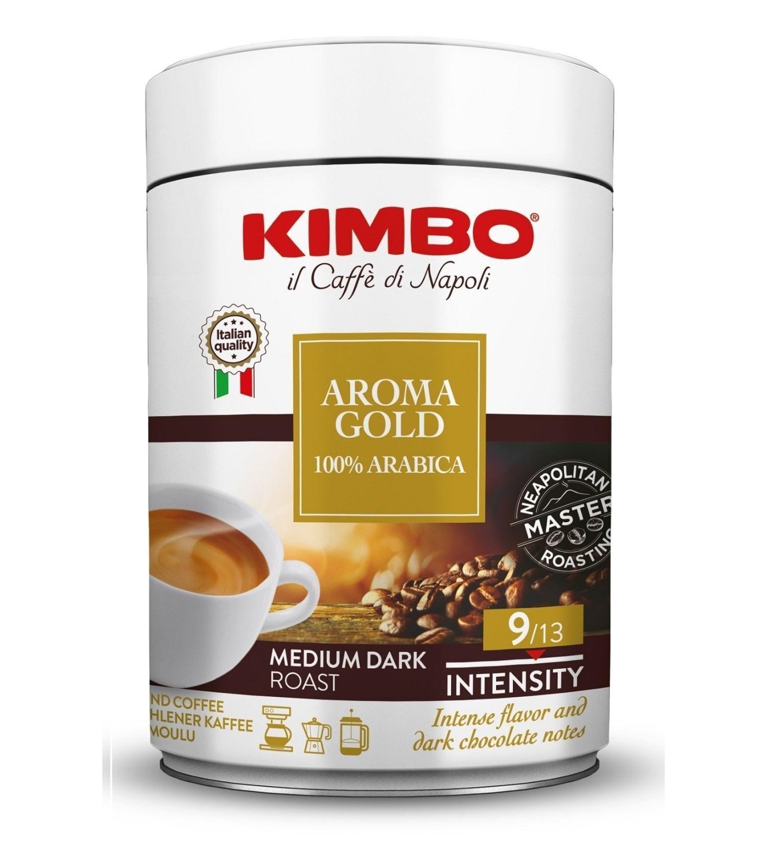 Kimbo Aroma Gold 100% Arabica Filter Coffee Tin Box (250 Gr) - Buy Online on GoSupps.com