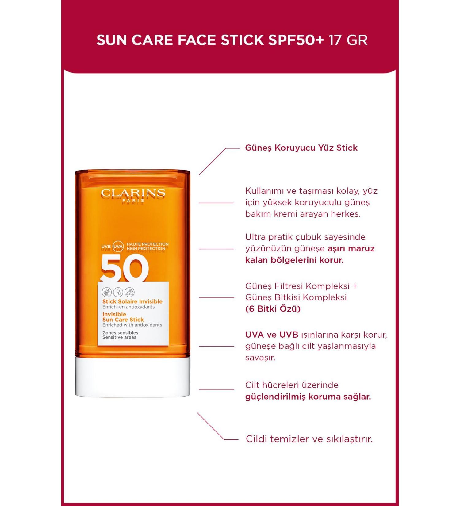 Clarins SUN FACE STICK SPF50 17GR - INV S BLE SUN CARE STICK SPF50 DEMBA5167