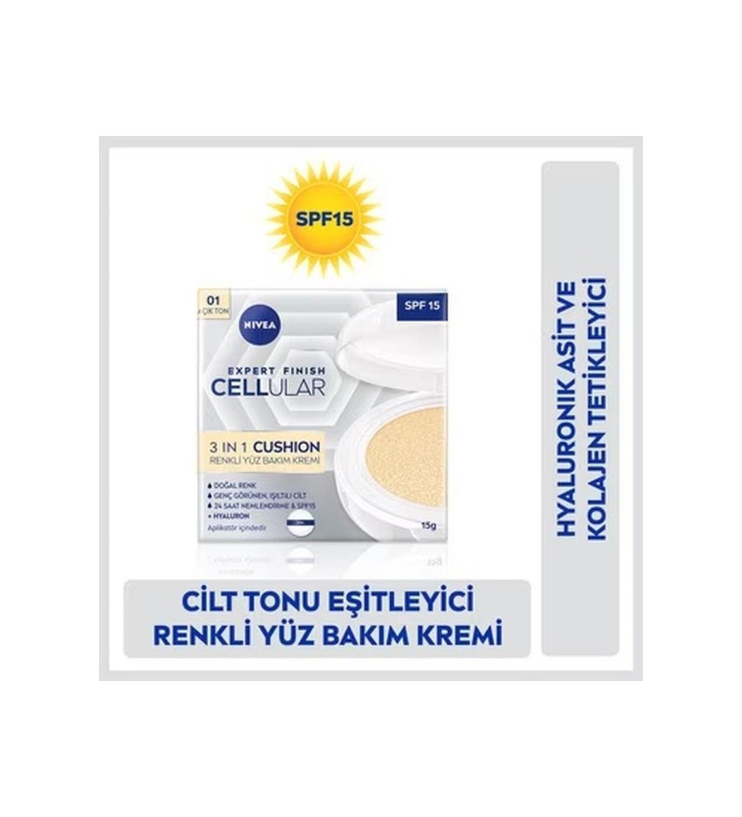 NIVEA SPF15 COLORED LIGHT TONE FACE CREAM WITH HYALURONIC AND COLLAGEN CONTENT - 01 DKHAIR1161