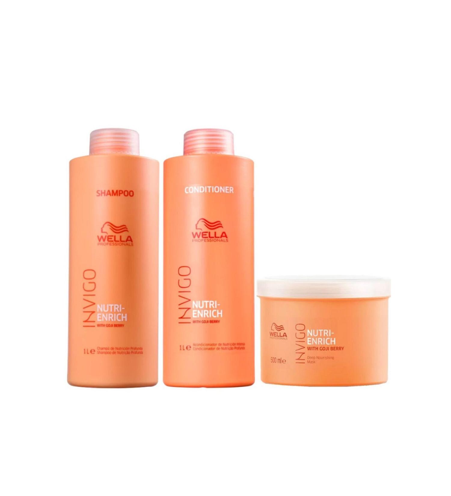 Wella Profossionnel Invigo Nutri Enrich Dry Hair Shampoo1000ml-Conditioner1000ml-Mask 500ml CYT97445