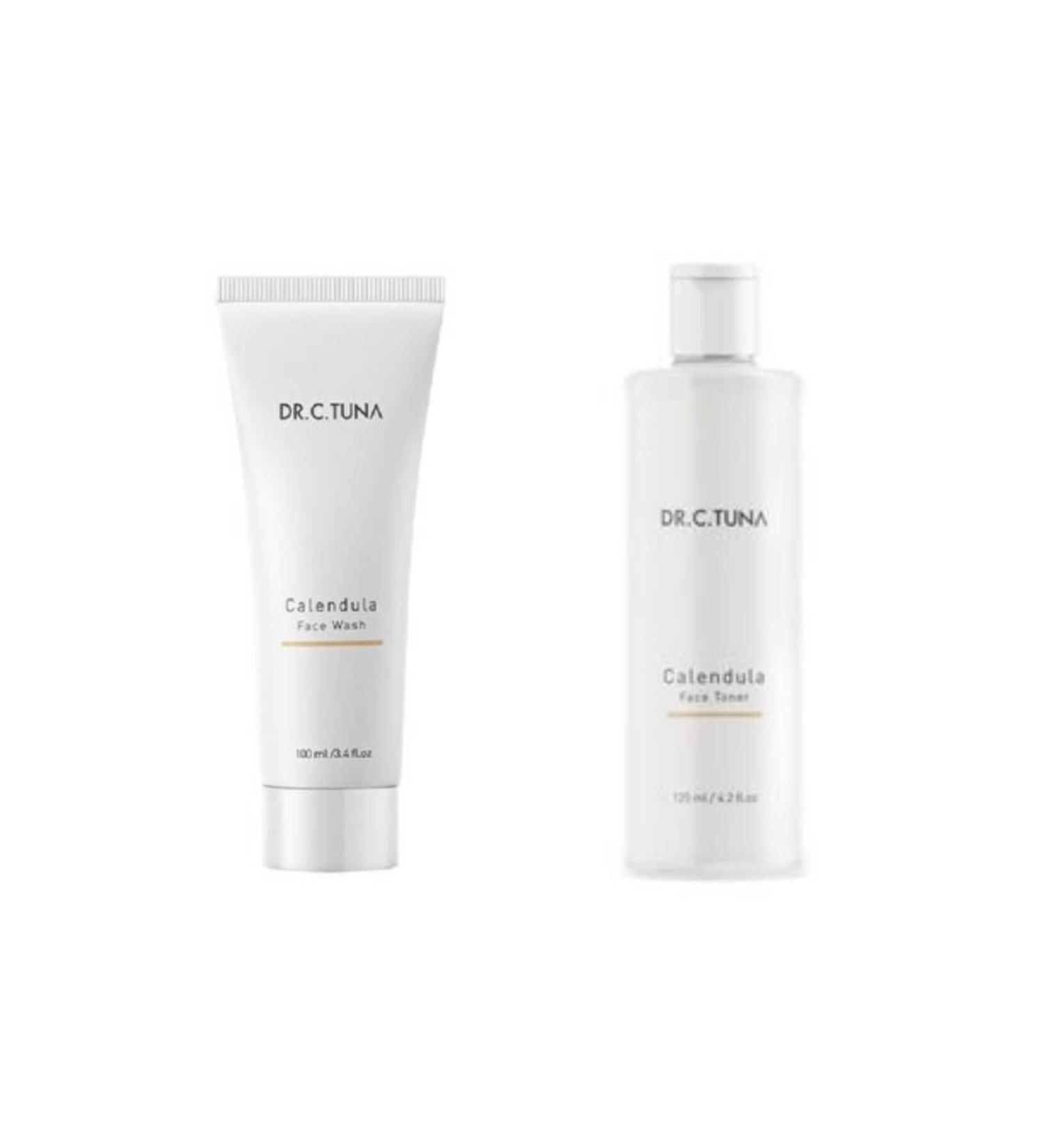 Farmasi Dr.C.Tuna Calendula Oil Face Wash Gel 100ml & Dr.C.Tuna Calendula Oil Cleansing Skin Tonic 125 ml