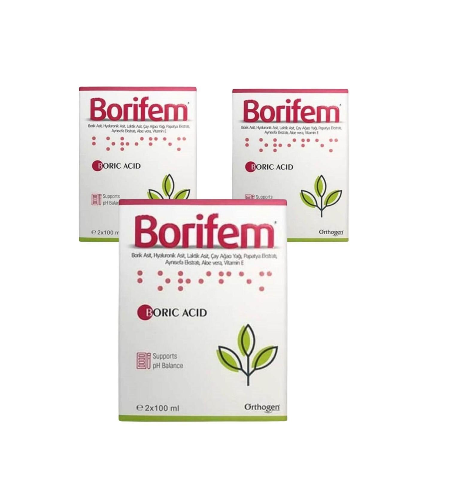 Orthogen Borifem Vaginal Douche 200 ml x3