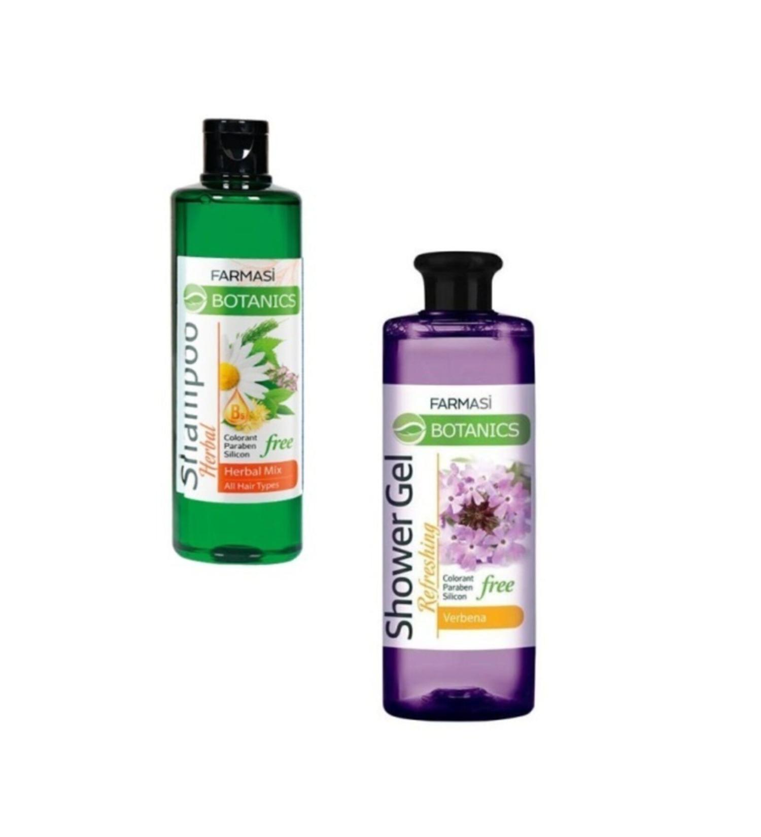 Farmasi Botanics Herbal Mix Shampoo 500 Ml + Botanics Verbena Refreshing Shower Gel 500 Ml