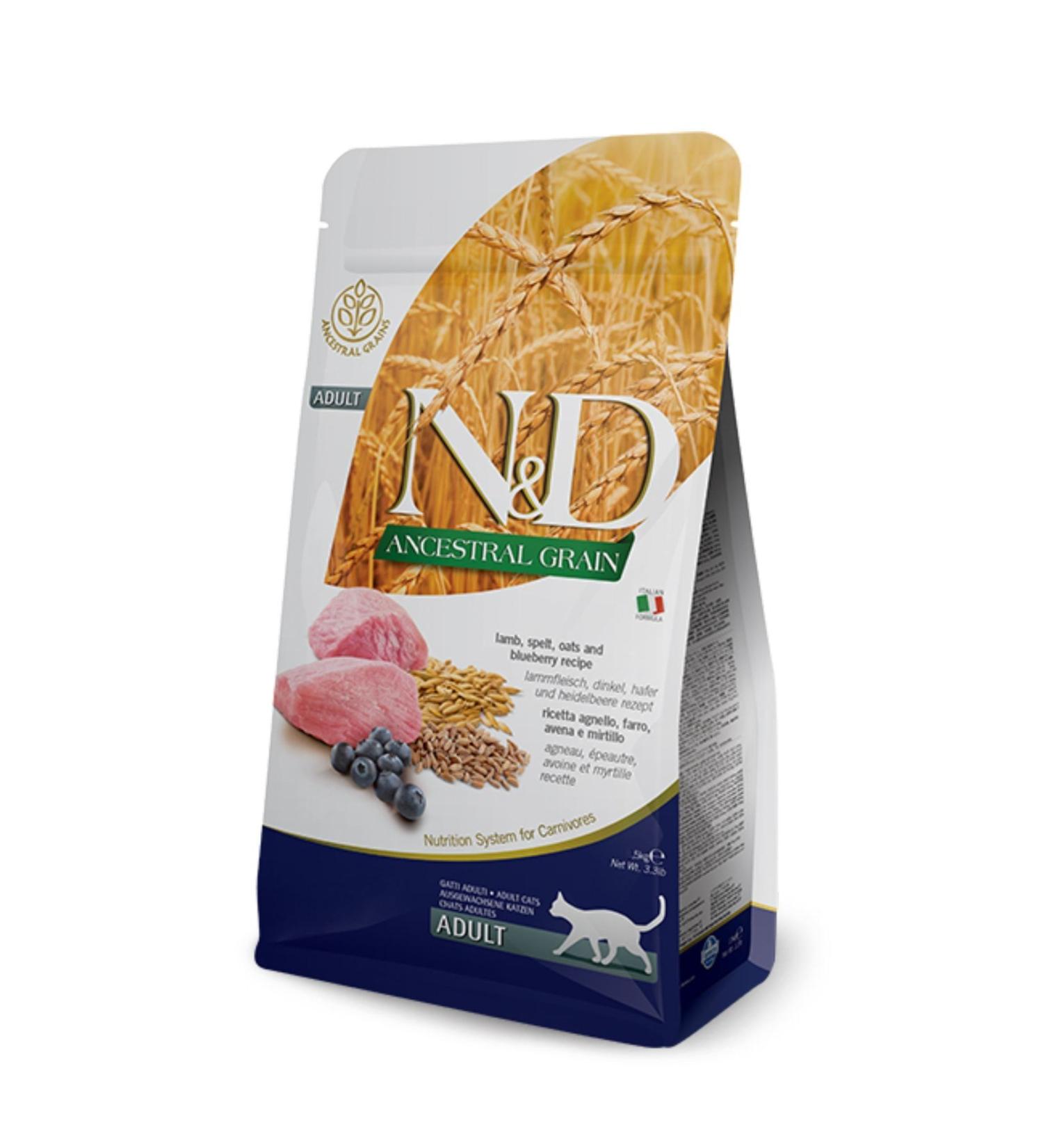 N & D Lamb & Blueberry Low Grain Adult Cat Food 5 Kg