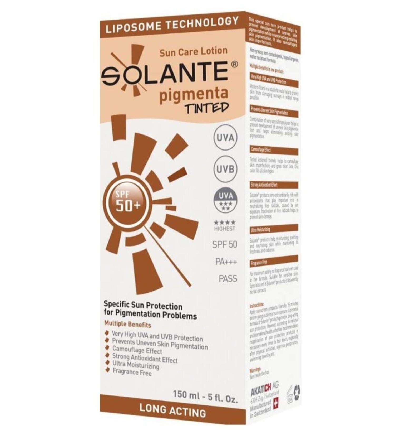 Solante Pigmenta Tinted Tinted Sunscreen Lotion Spf50 150ml