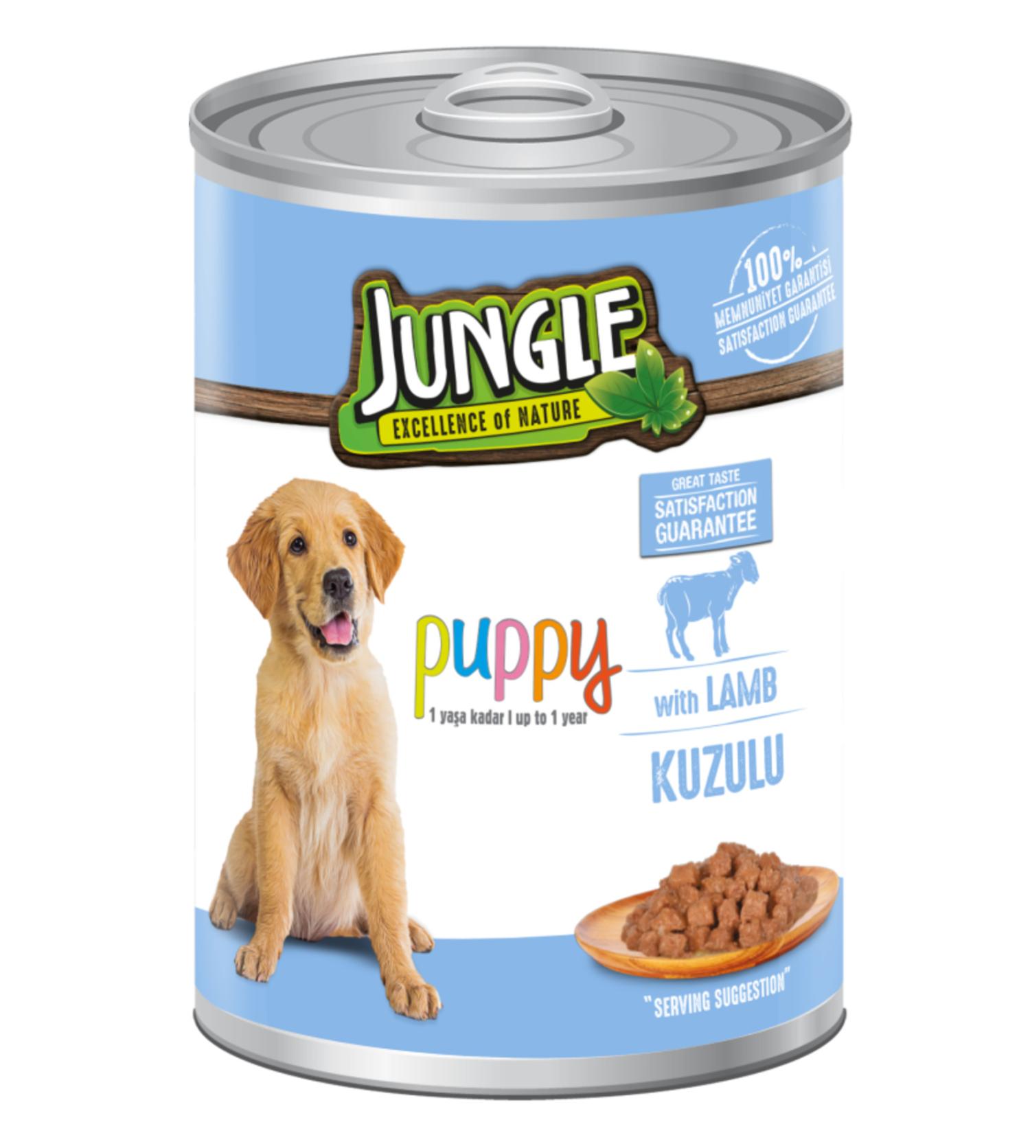 Jungle 400 GR CANNED DOG FOOD WITH PUPPIES LAMB MEAT 12 PIECES