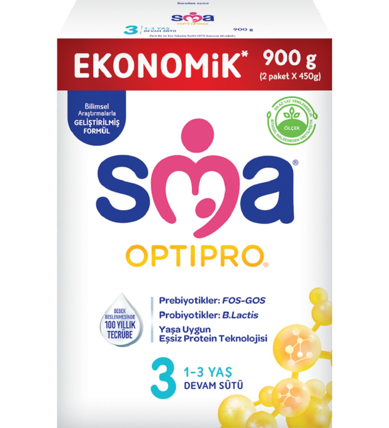 SMA Optipro 3 Probiotic Follow-On Milk 900 gr