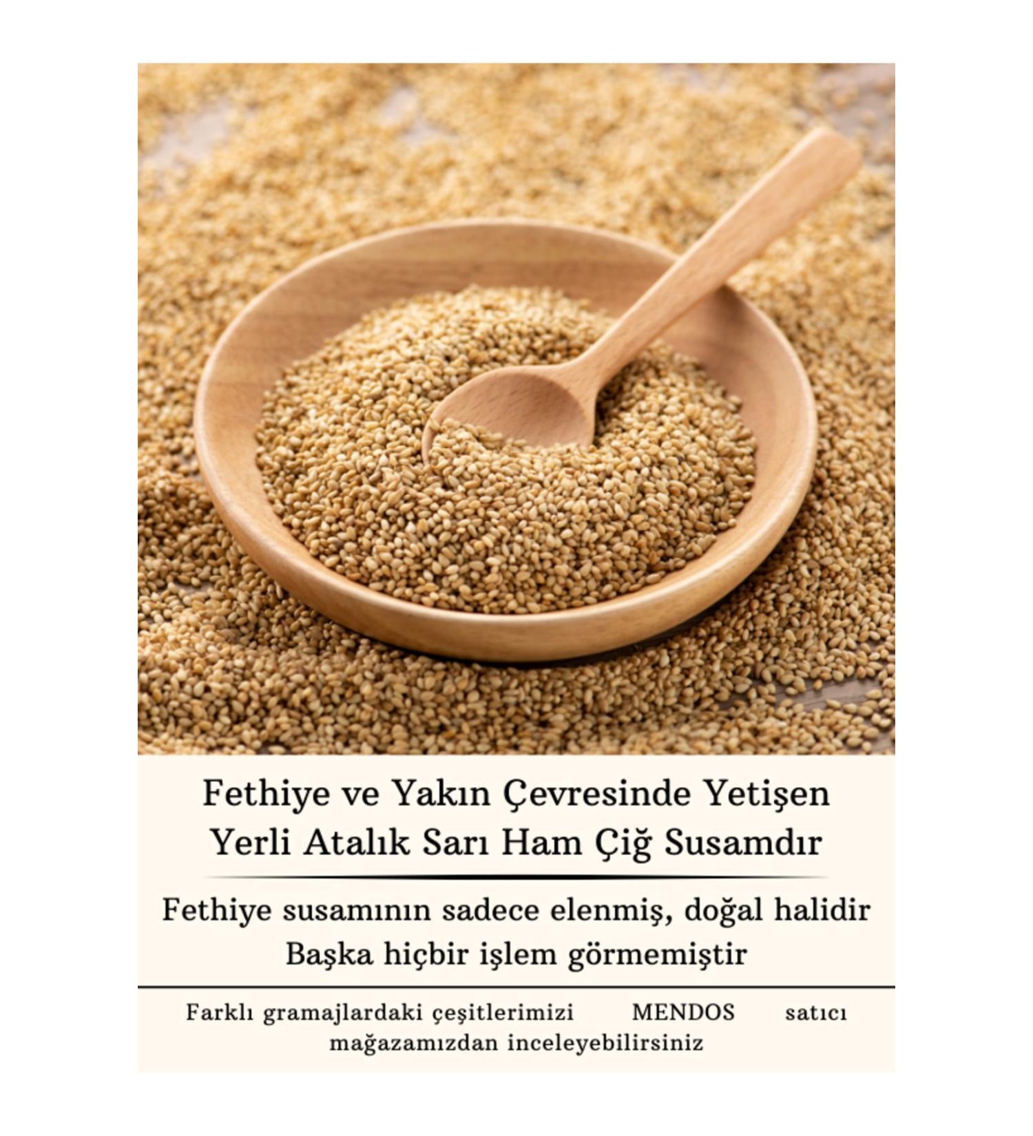 MENDOS Local Fethiye Raw Sesame - Unprocessed Natural - 1 Kg