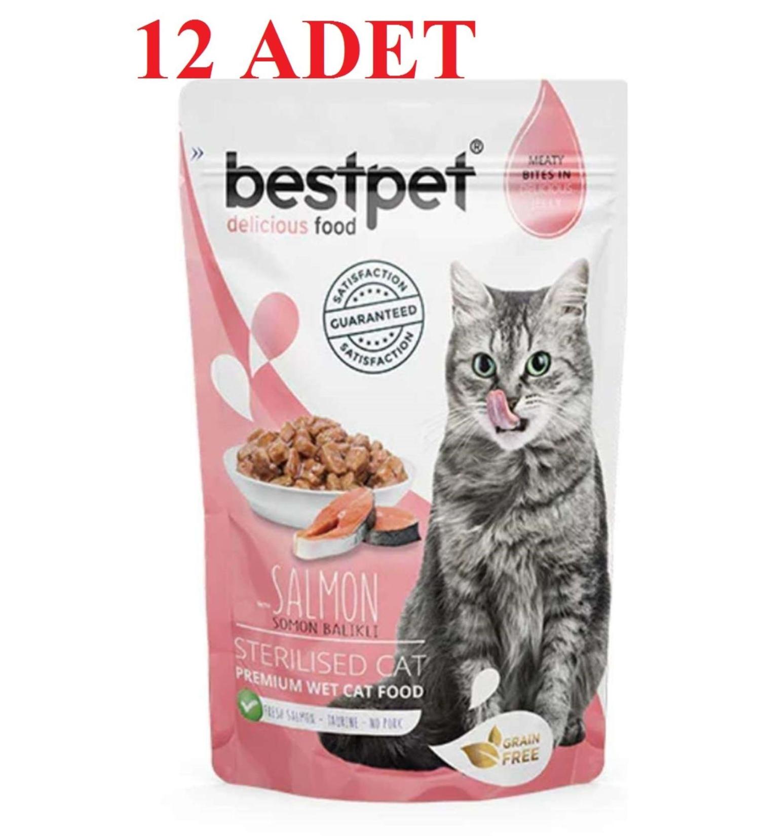 Bestpet Salmon Sterilized Pouch Canned Cat Food with Salmon 85 Gr X 12 PIECES