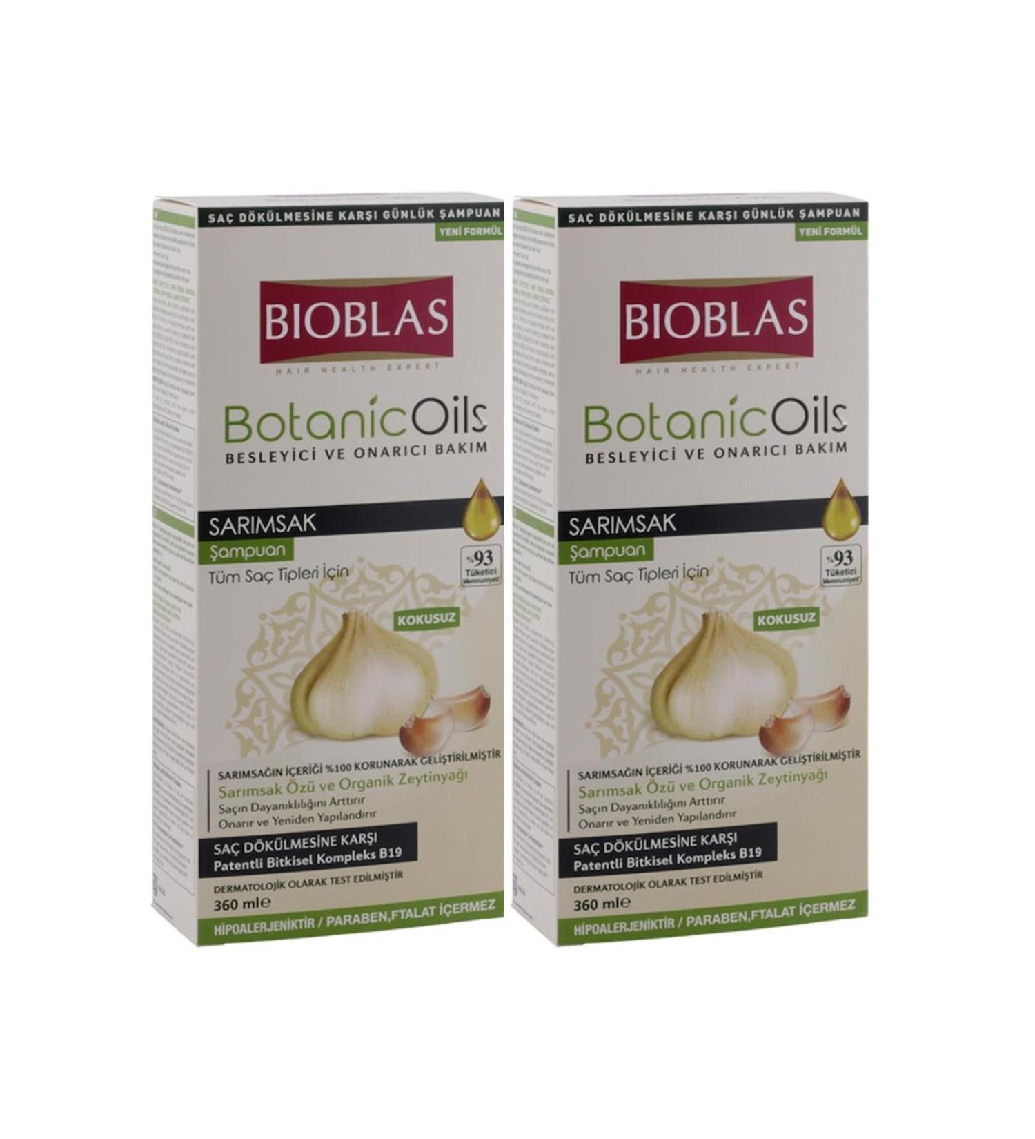 Bioblas Organic Oils Shampoo 360 Ml Garlic Extract X 2 Pieces