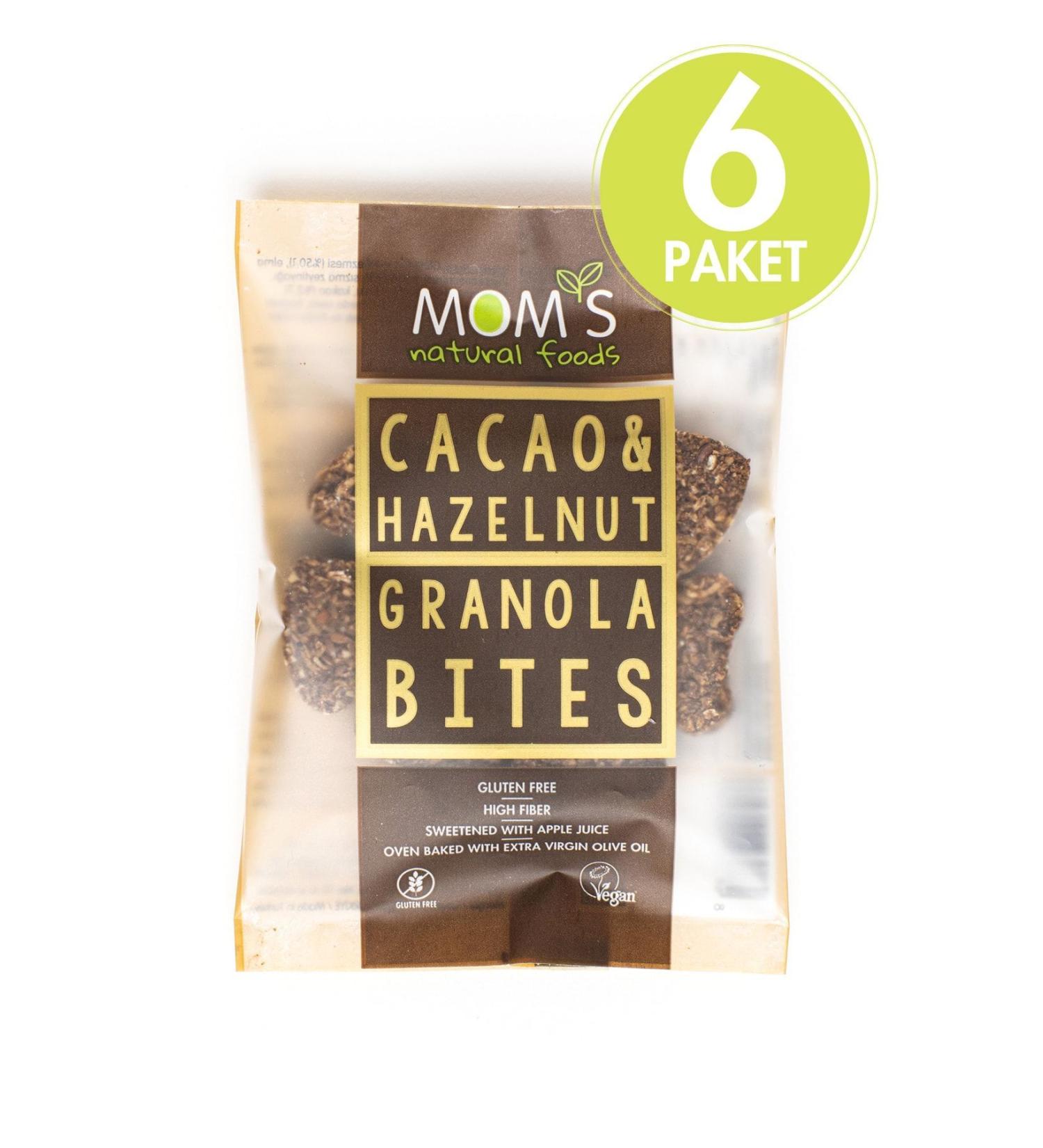 Mom's Natural Foods 6-Pack Gluten-Free COCOA & HAZELNUT Granola BITE