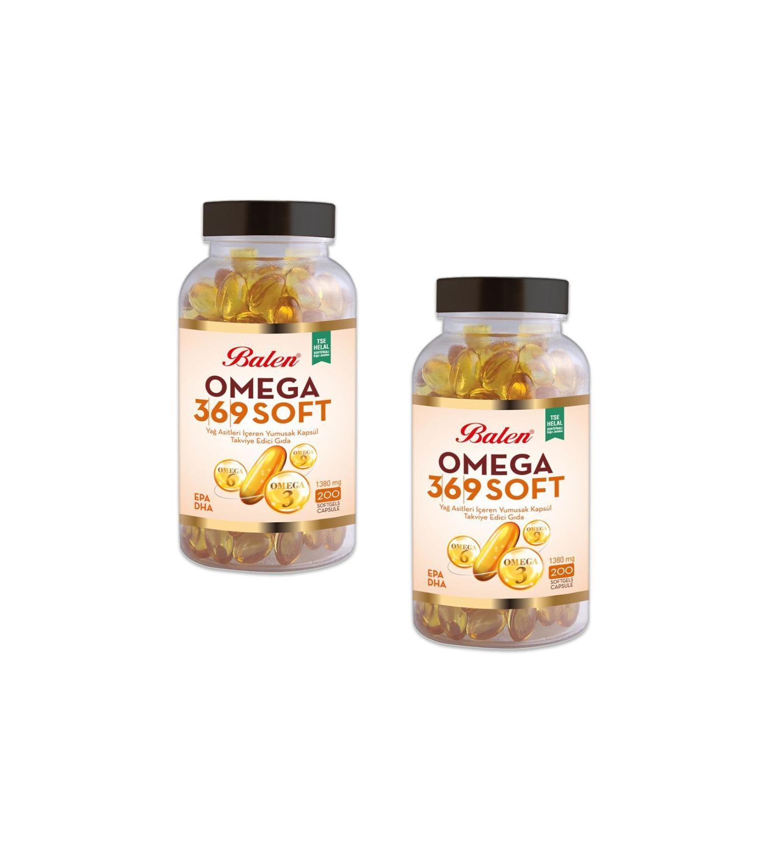Balen Omega 3-6-9 Soft Fatty Acids 1380 mg 200 Softgels 2 Pieces - Buy Online on GoSupps.com
