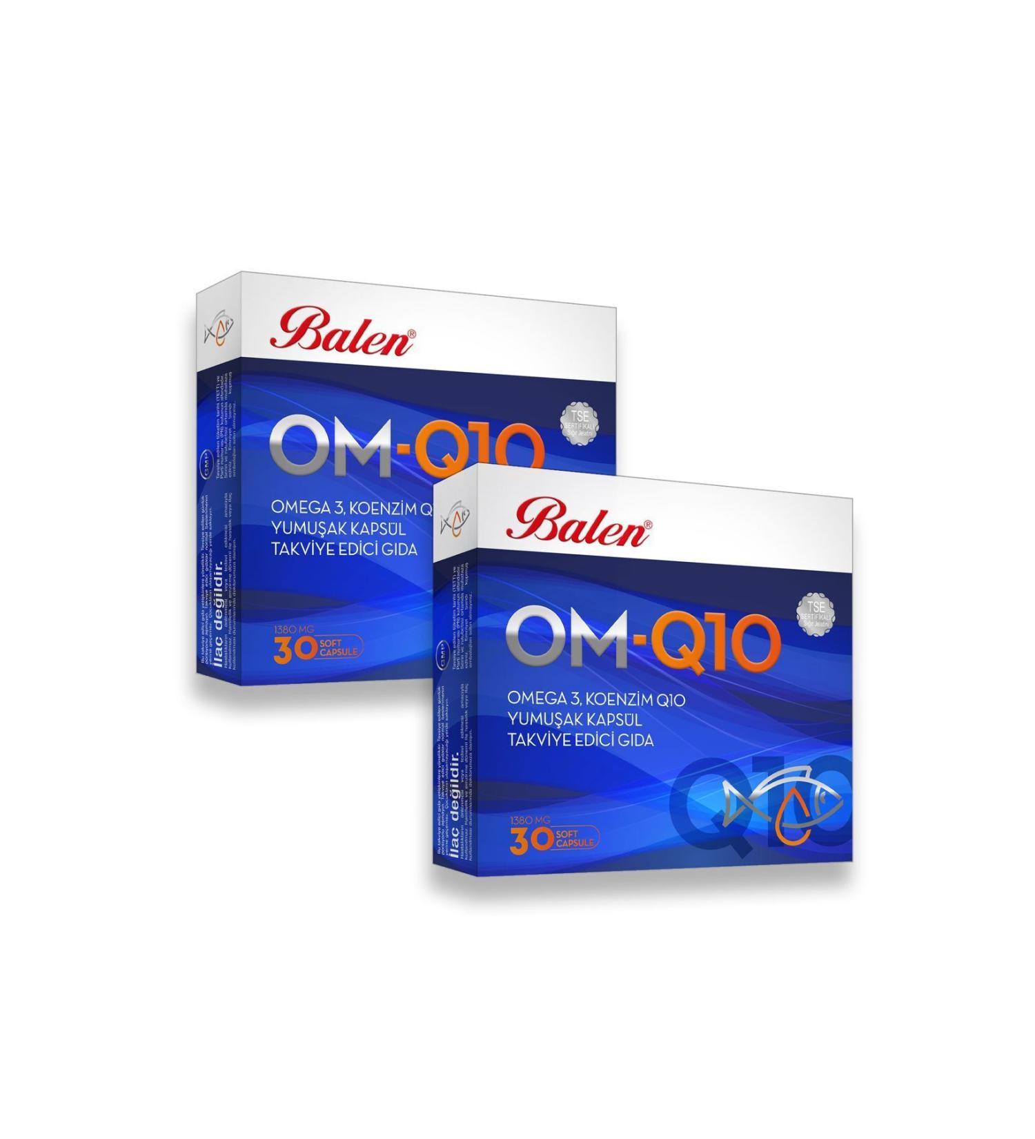 Balen Om-q10 Omega 3-coenzyme1380 Mg 30 Softgels X 2 Pieces