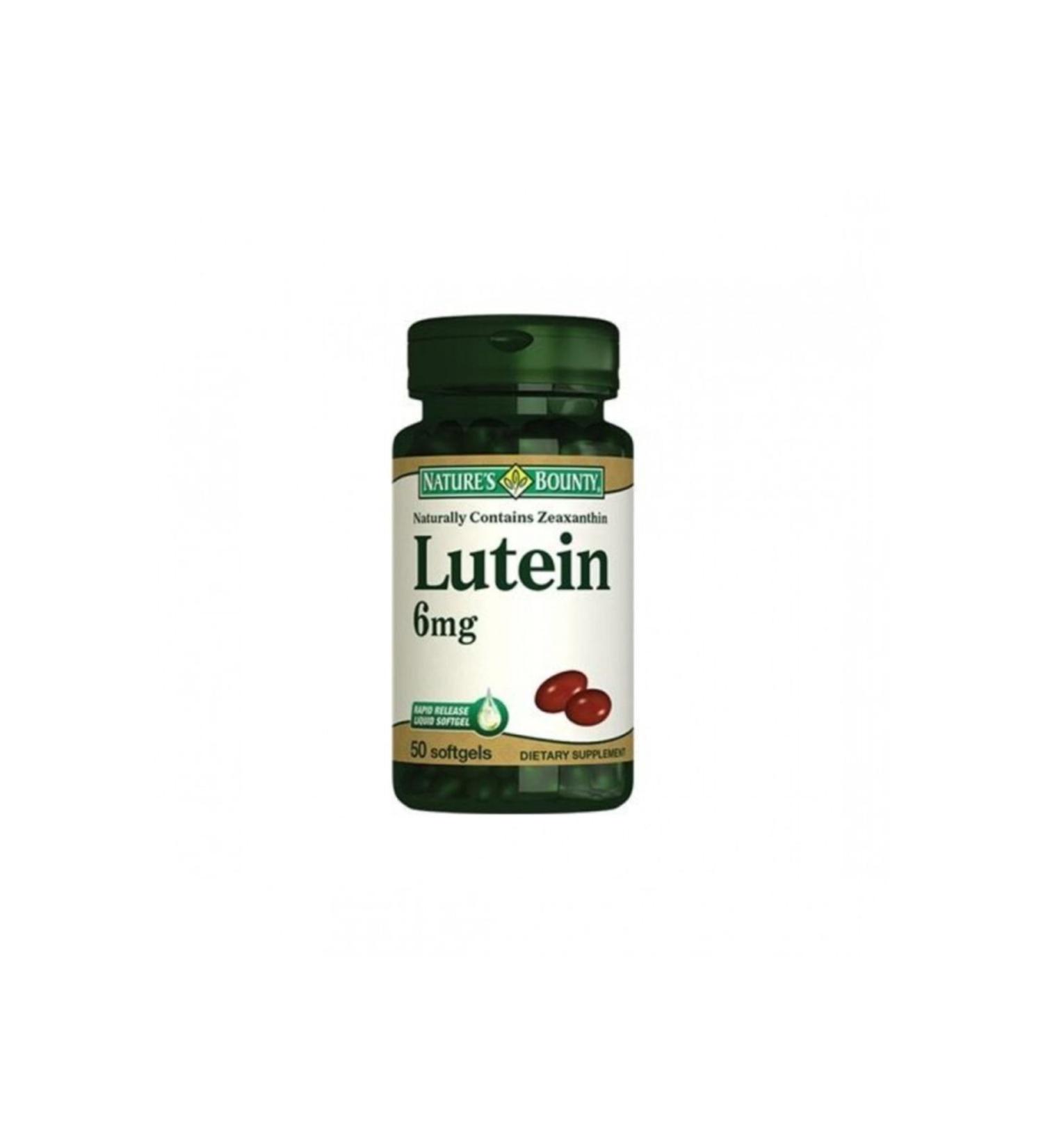 Natures Bounty Lutein 6 Mg Food Supplement 50 Capsules