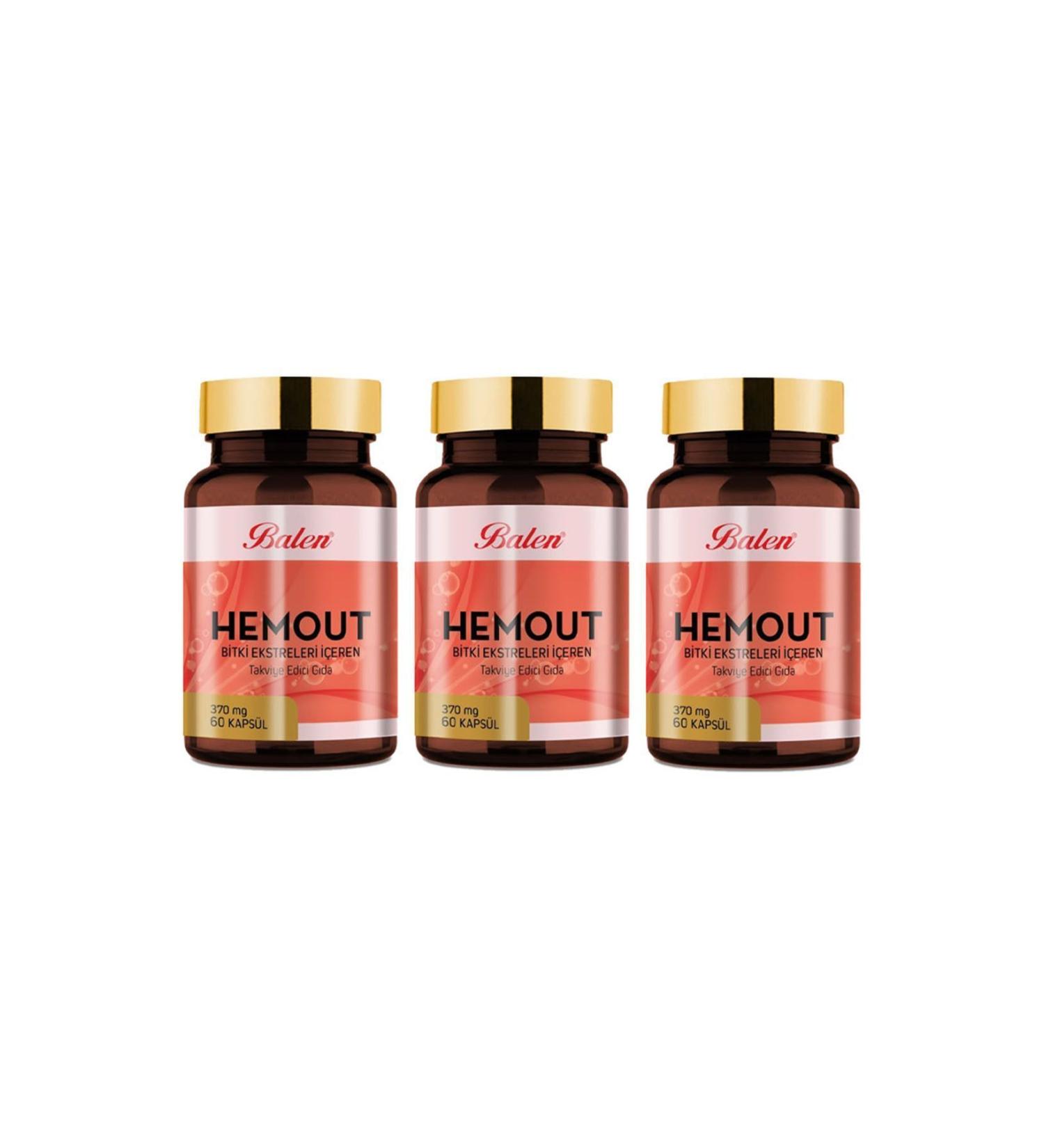Balen Hemout Plant Extracts 370 Mg 60 Capsules X 3 Pieces