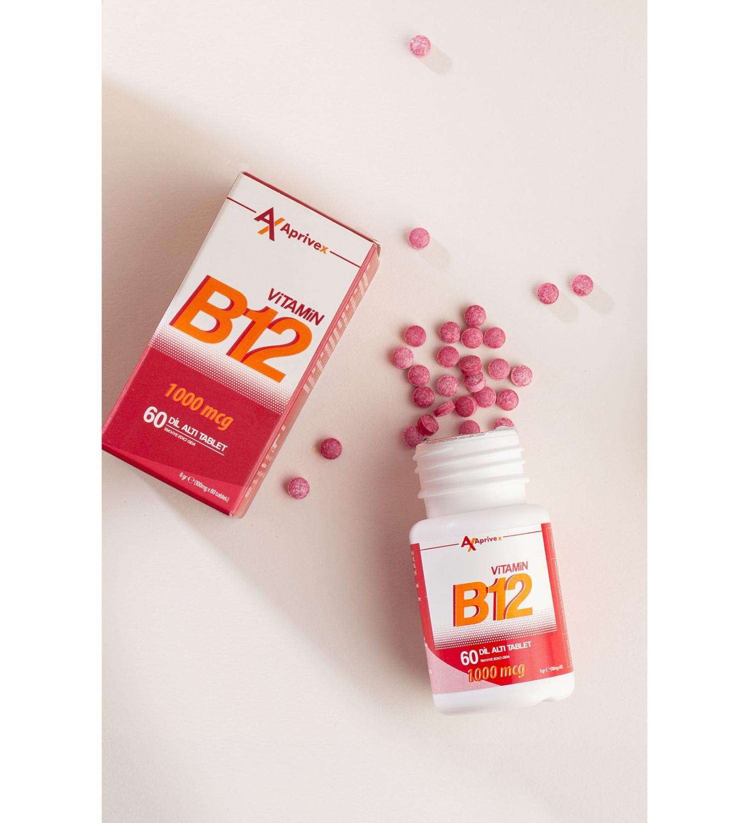 Aprivex AprivexVitamin B12 1000 mcg 60 sublingual tablets - Buy Online on GoSupps.com