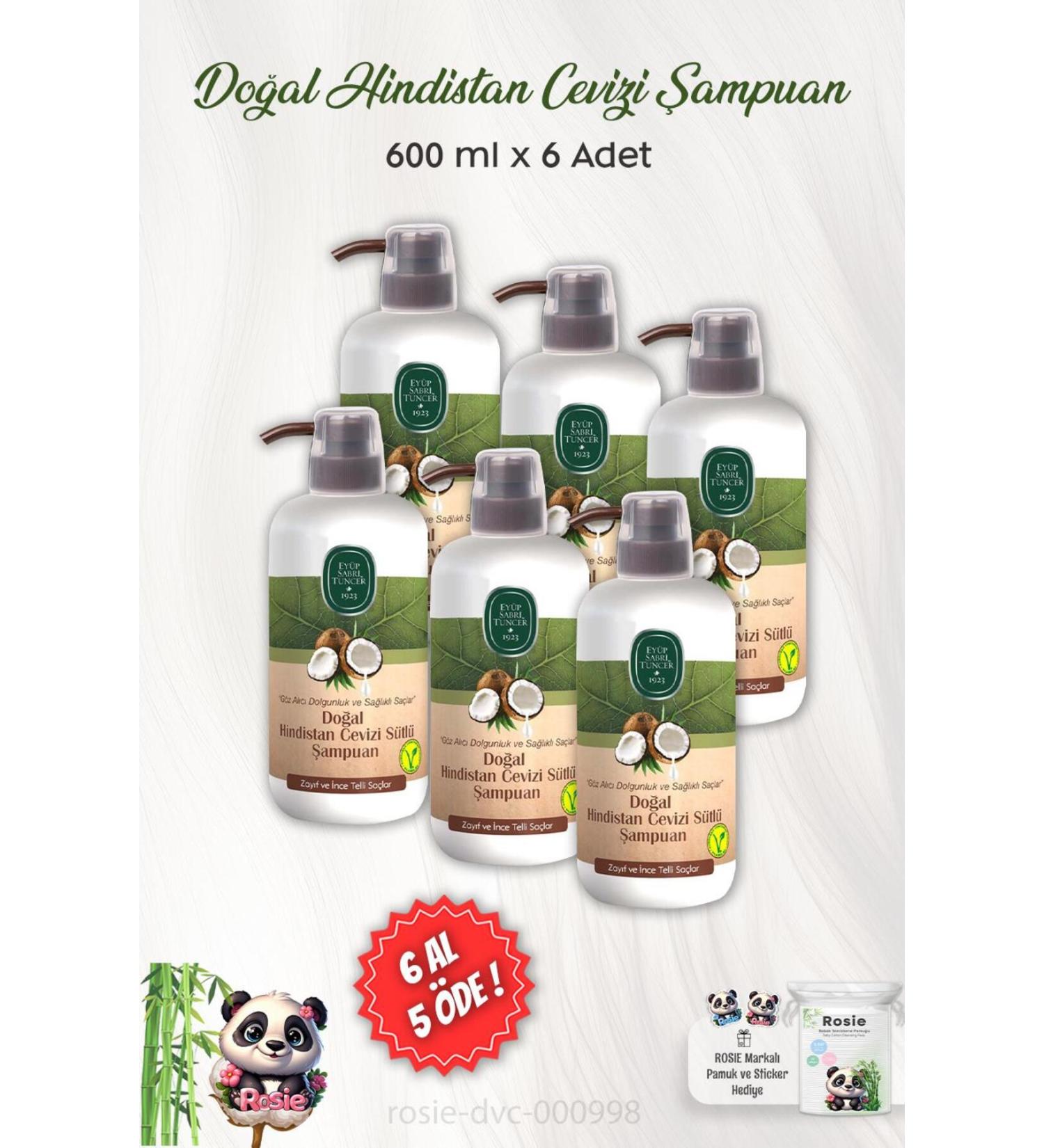 Ey p Sabri Tuncer BUY 6 PAY 5 Ey p Sabri Tuncer Natural Coconut Milk Shampoo 600 ml and ROSIE - Buy Online on GoSupps.com