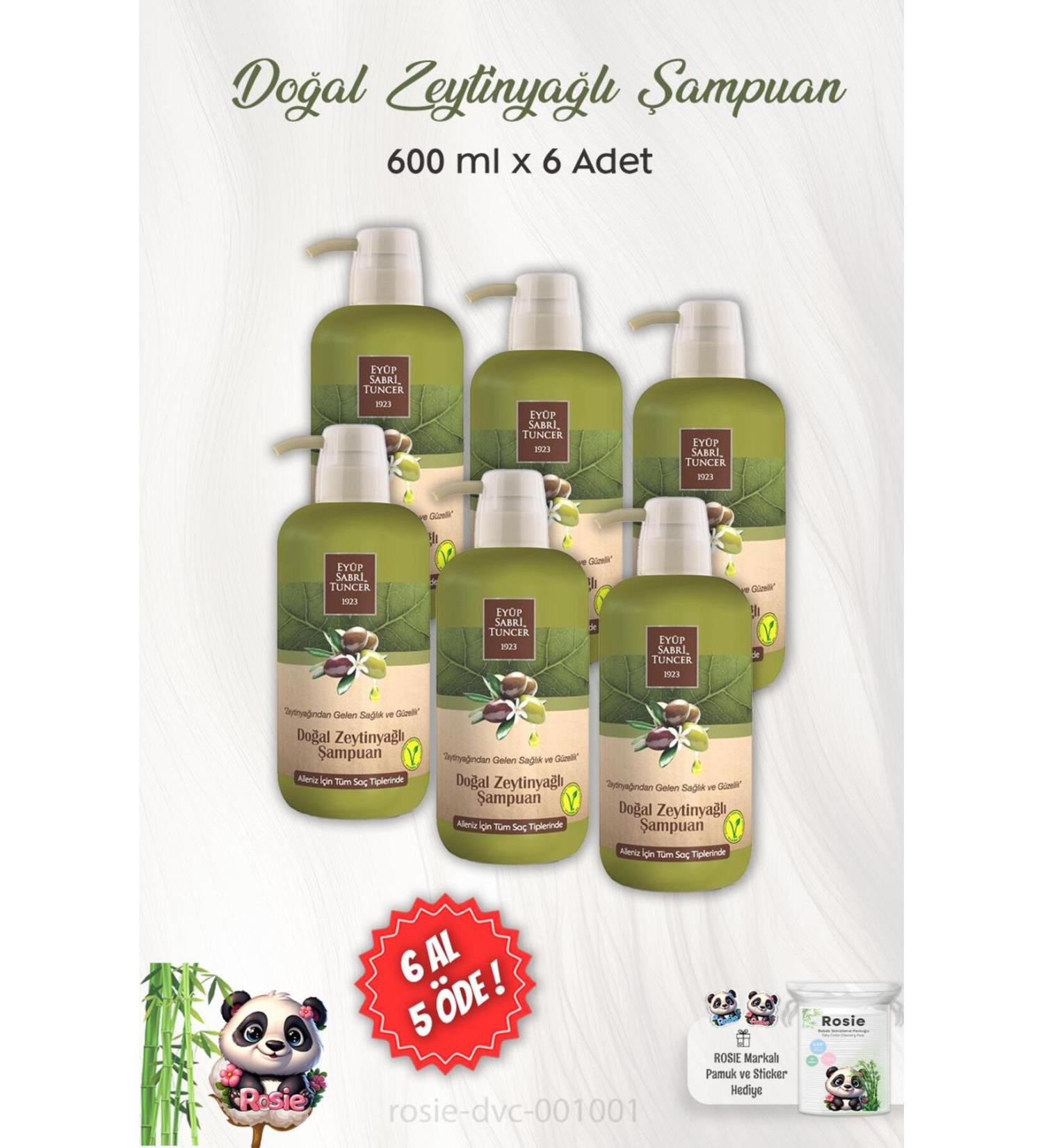 Ey p Sabri Tuncer BUY 6 PAY 5 Ey p Sabri Tuncer Natural Olive Oil Shampoo 600 ml and ROSIE - Buy Online on GoSupps.com