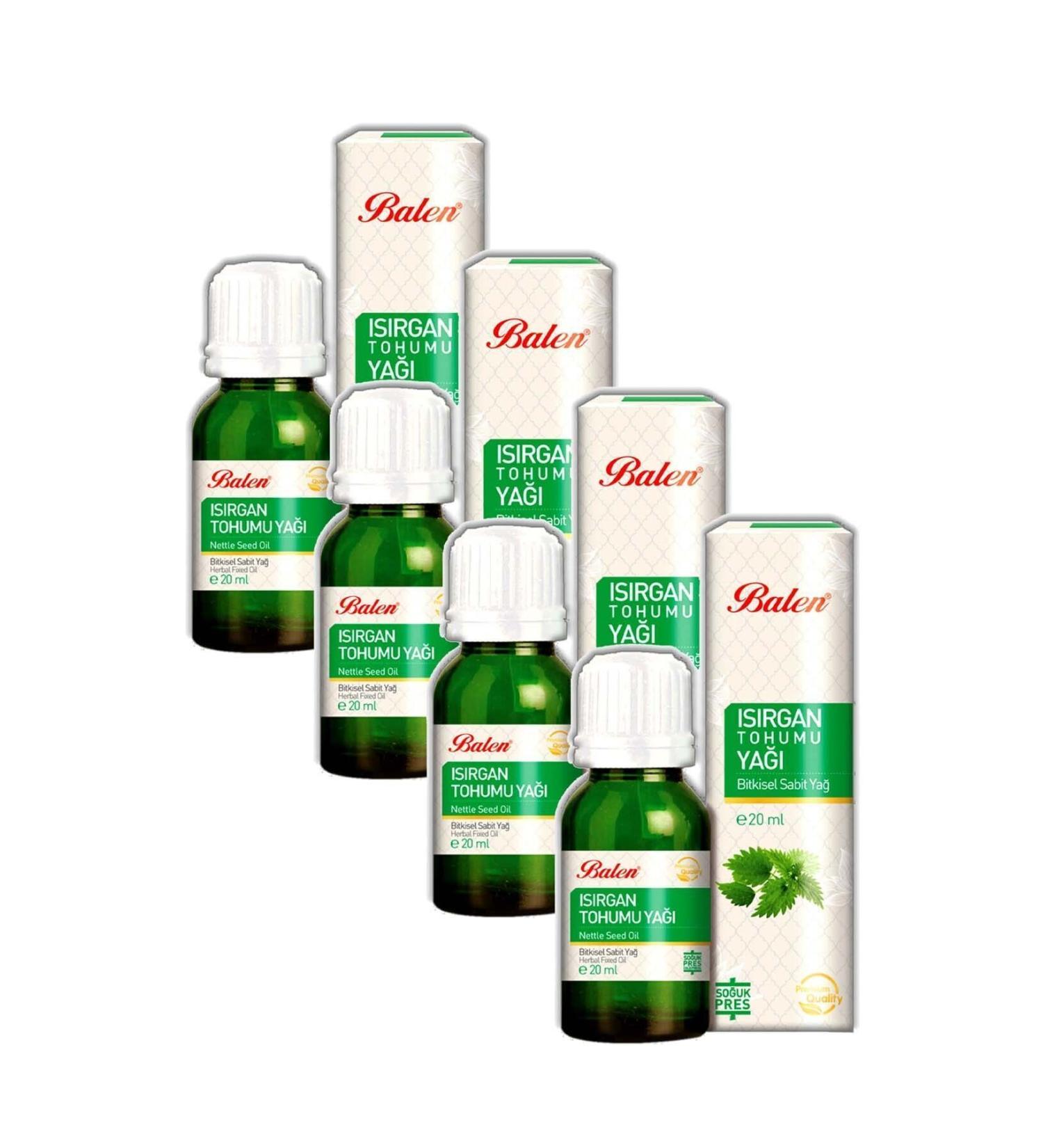 Balen 4 Pieces Nettle Seed Oil (Cold Press) Original Additive-Free 20 Ml