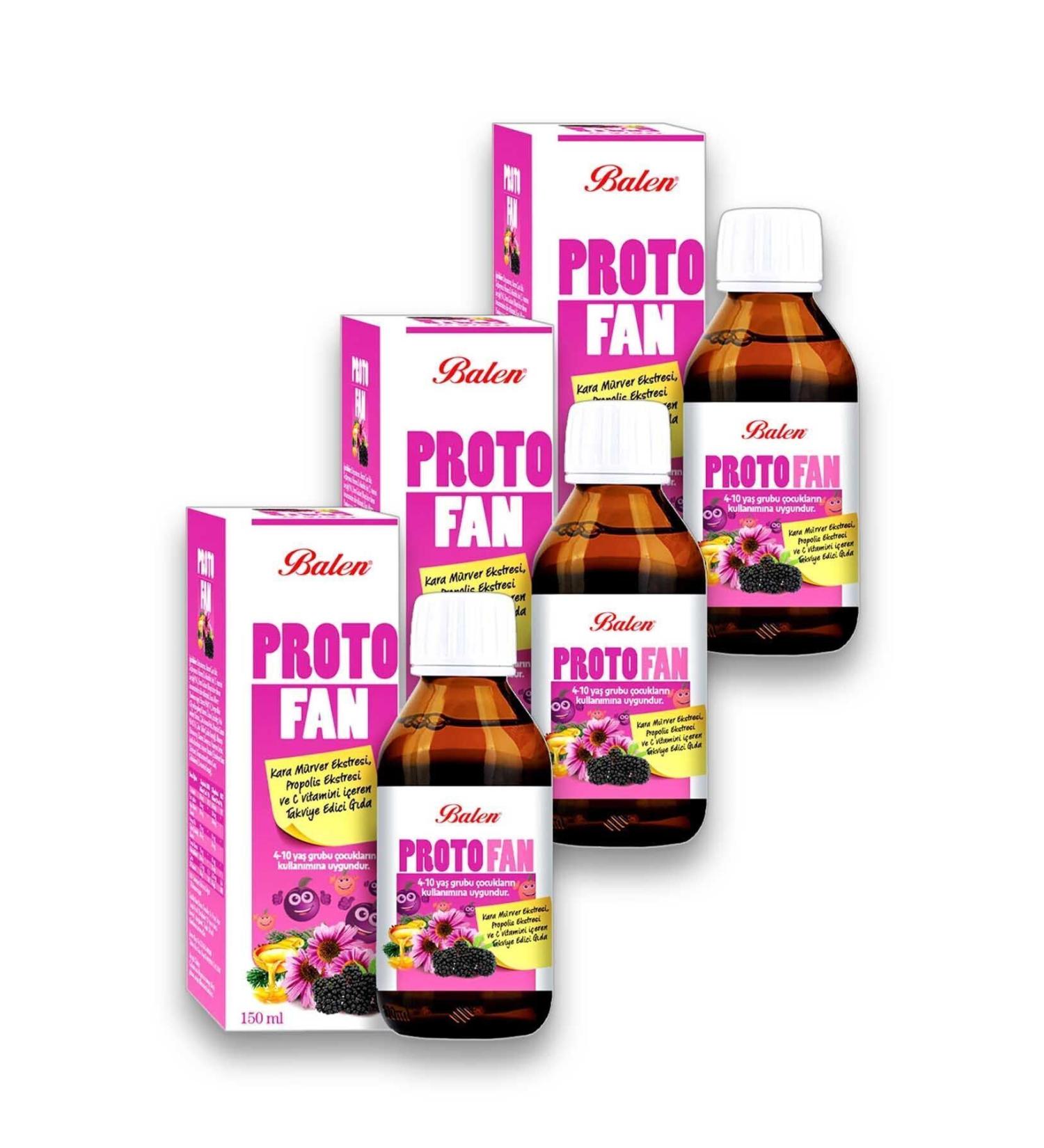 Balen Protofan Propolis Black Elderberry Extract Vitamin-c 150 ml X 3 Pieces