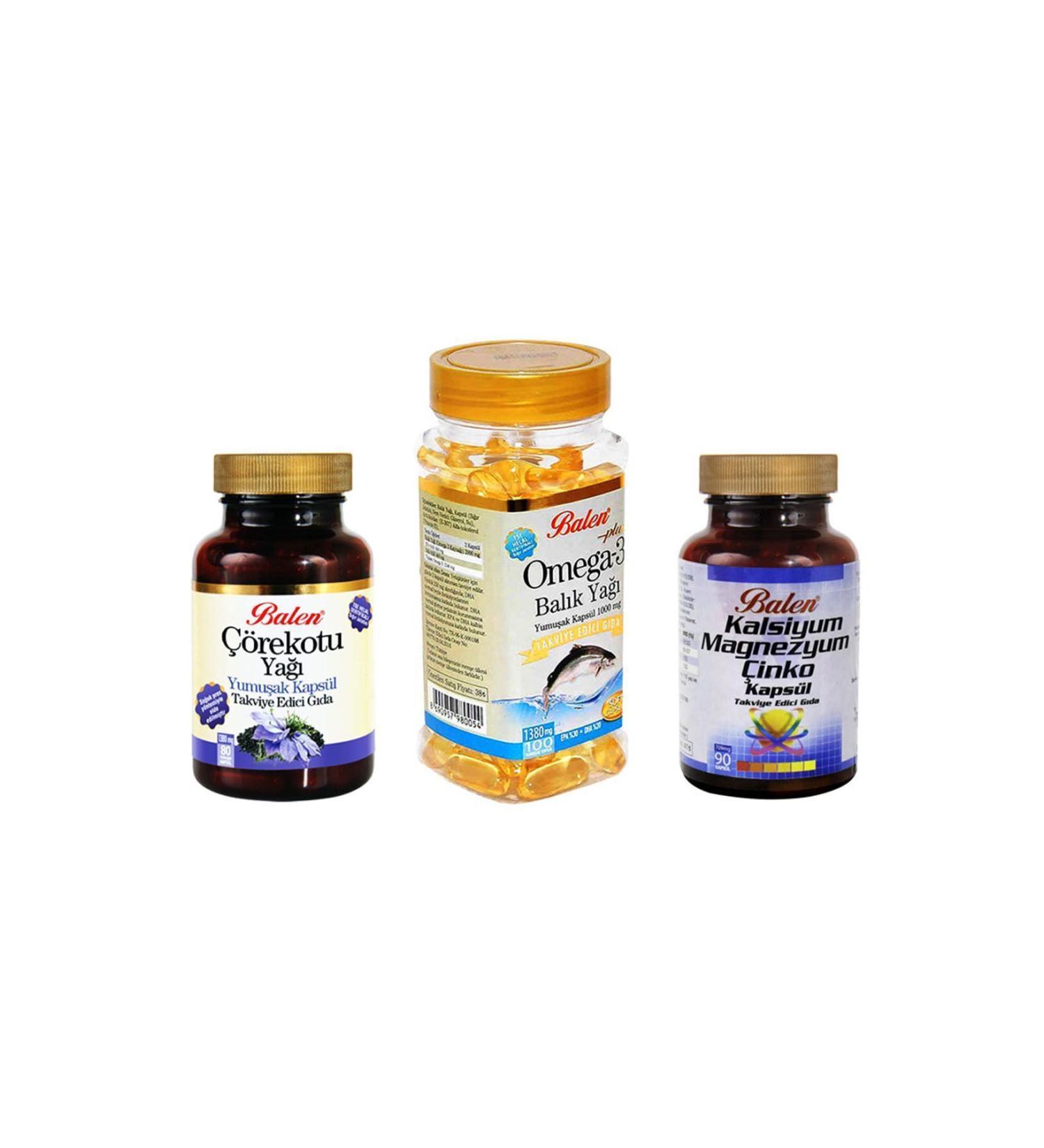 Balen Omega 3 Fish Oil Black Cumin Oil Calcium Magnesium Zinc - Buy Online on GoSupps.com