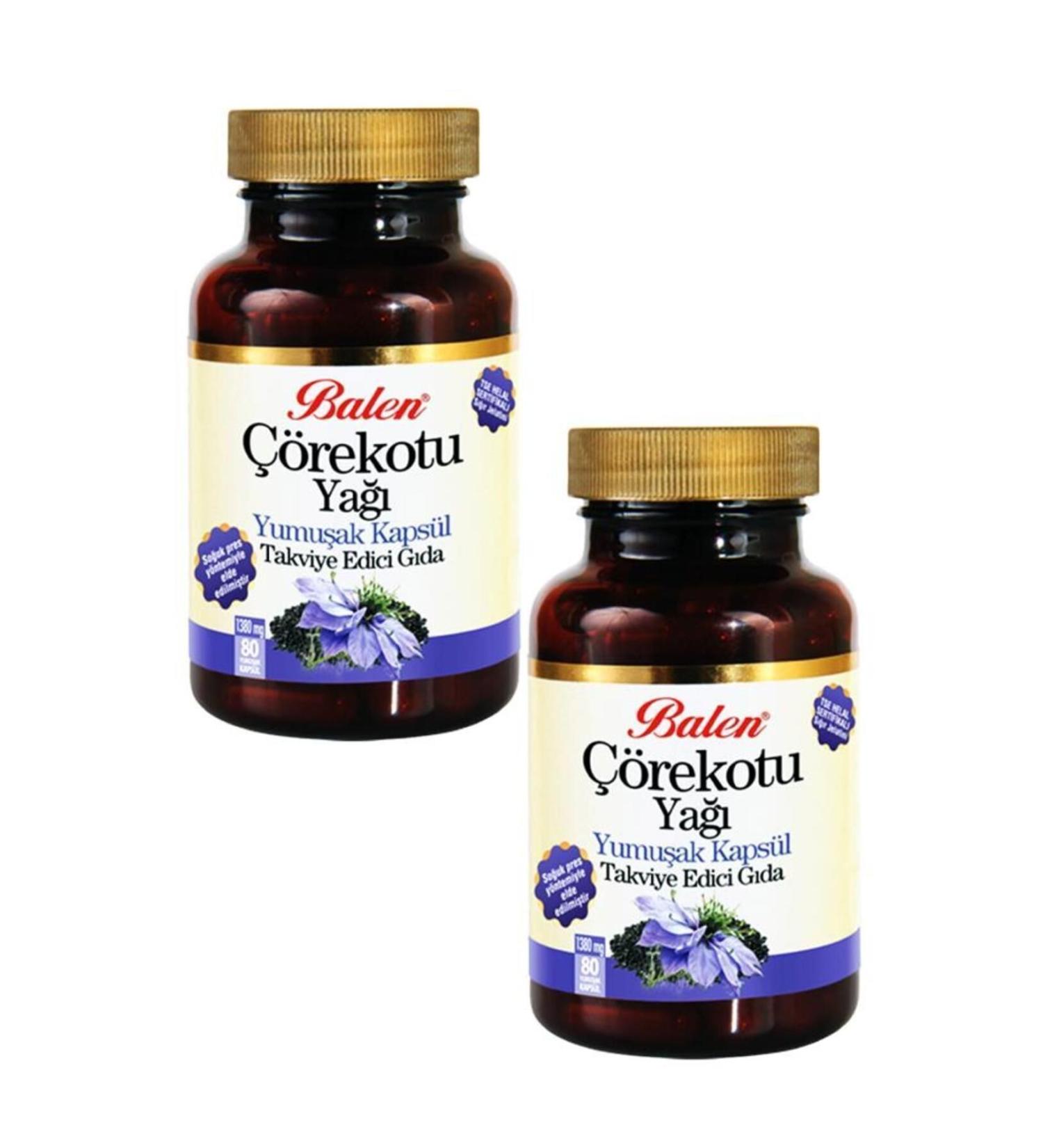 Balen Black Cumin Oil Softgel 1380 Mg 80 Capsules 2 Pieces