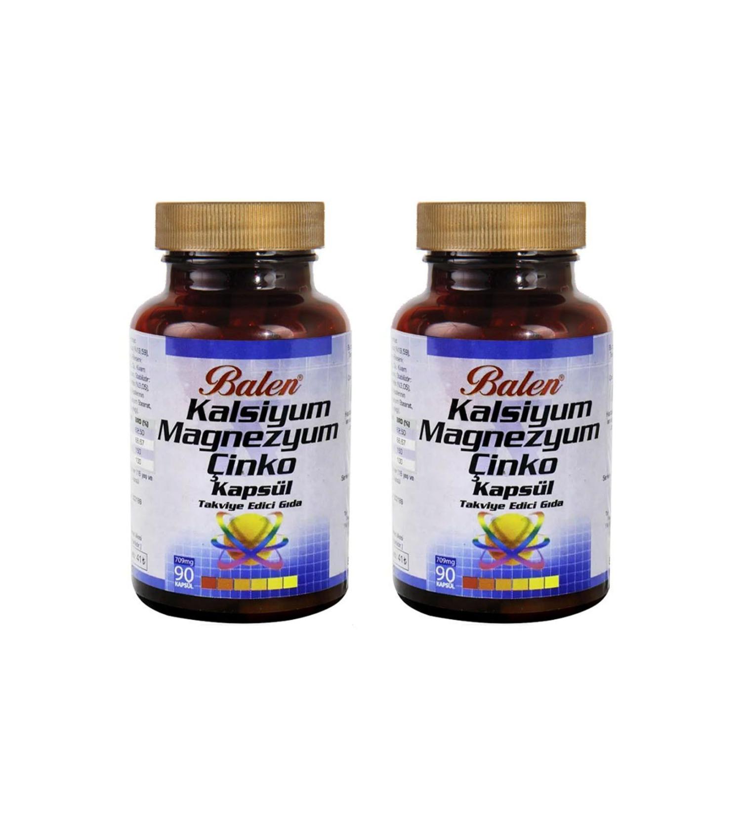 Balen Calcium Magnesium Zinc 709 Mg 90 Capsules X 2 Pieces