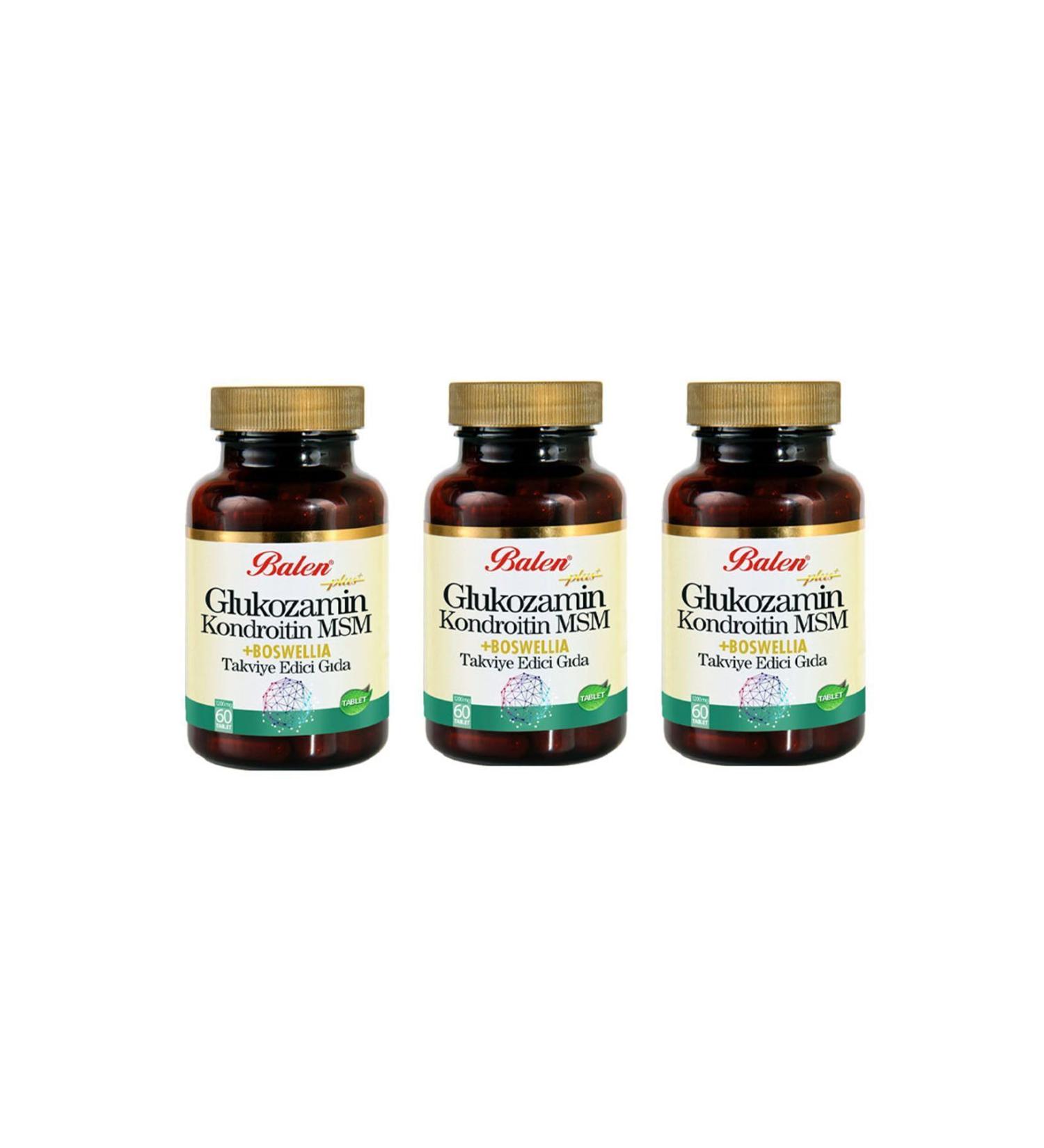 Balen Glucosamn Chondroitin Msm Boswellia 1200 Mg 60 Tablets 3 Pieces