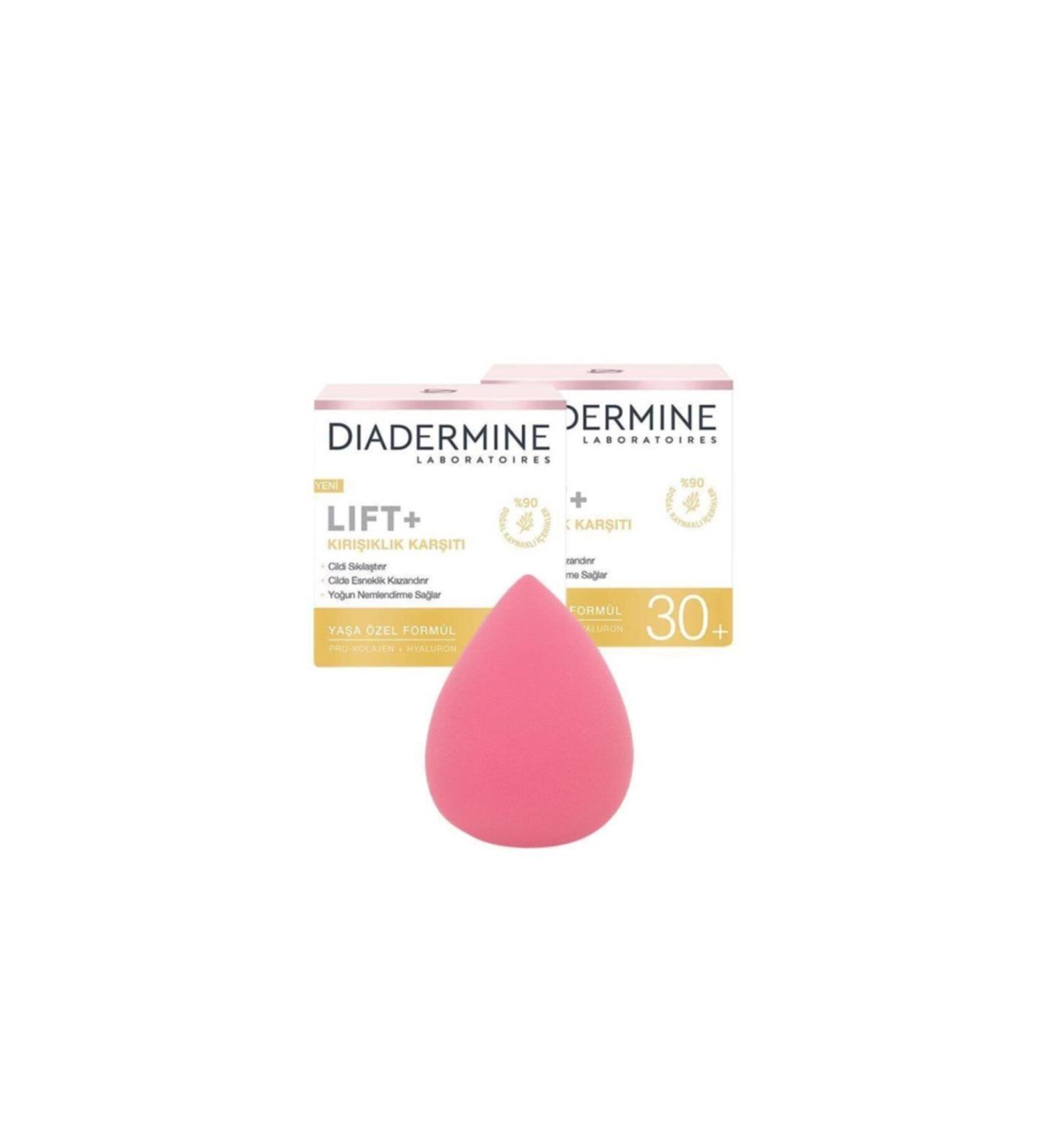 Diadermine Diadermine Anti-Wrinkle Lift+ 30+Day Cream X 2 Pieces +Make-up Sponge